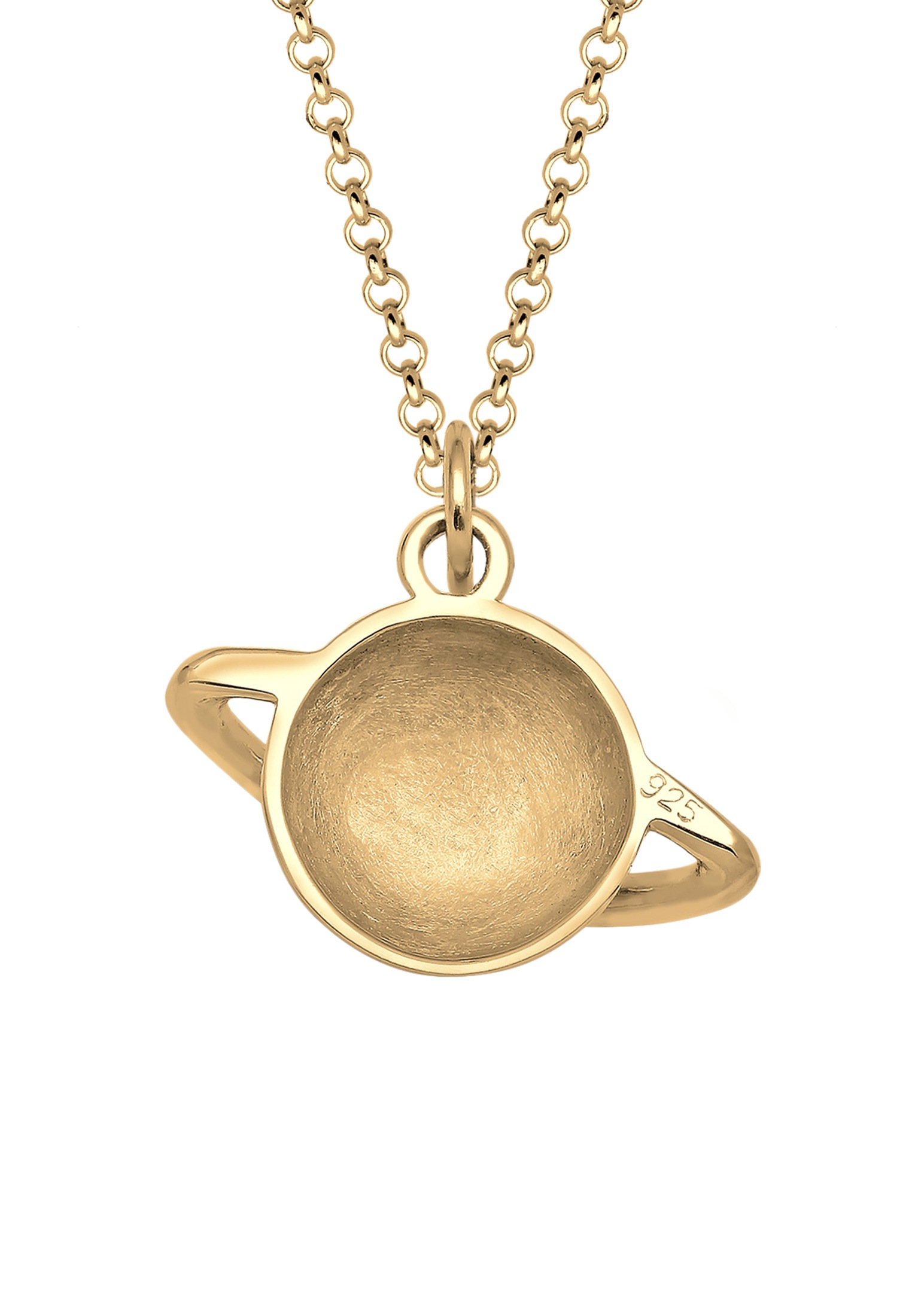 Elli Kette mit Anhänger »Halskette Planet Saturn Astro 925 Sterling Silber vergoldet«