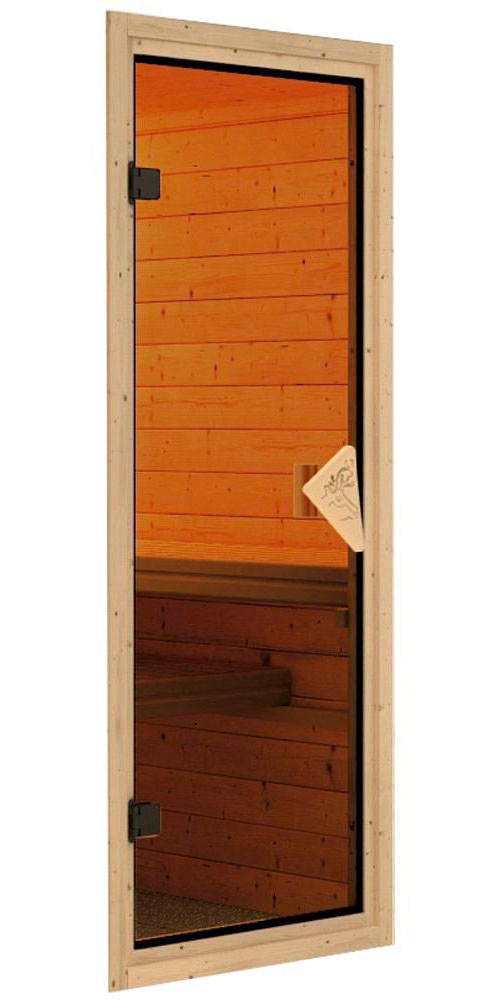 Karibu Sauna »Siirin« Set,  Ofen 9 kW Bio externe Strg easy