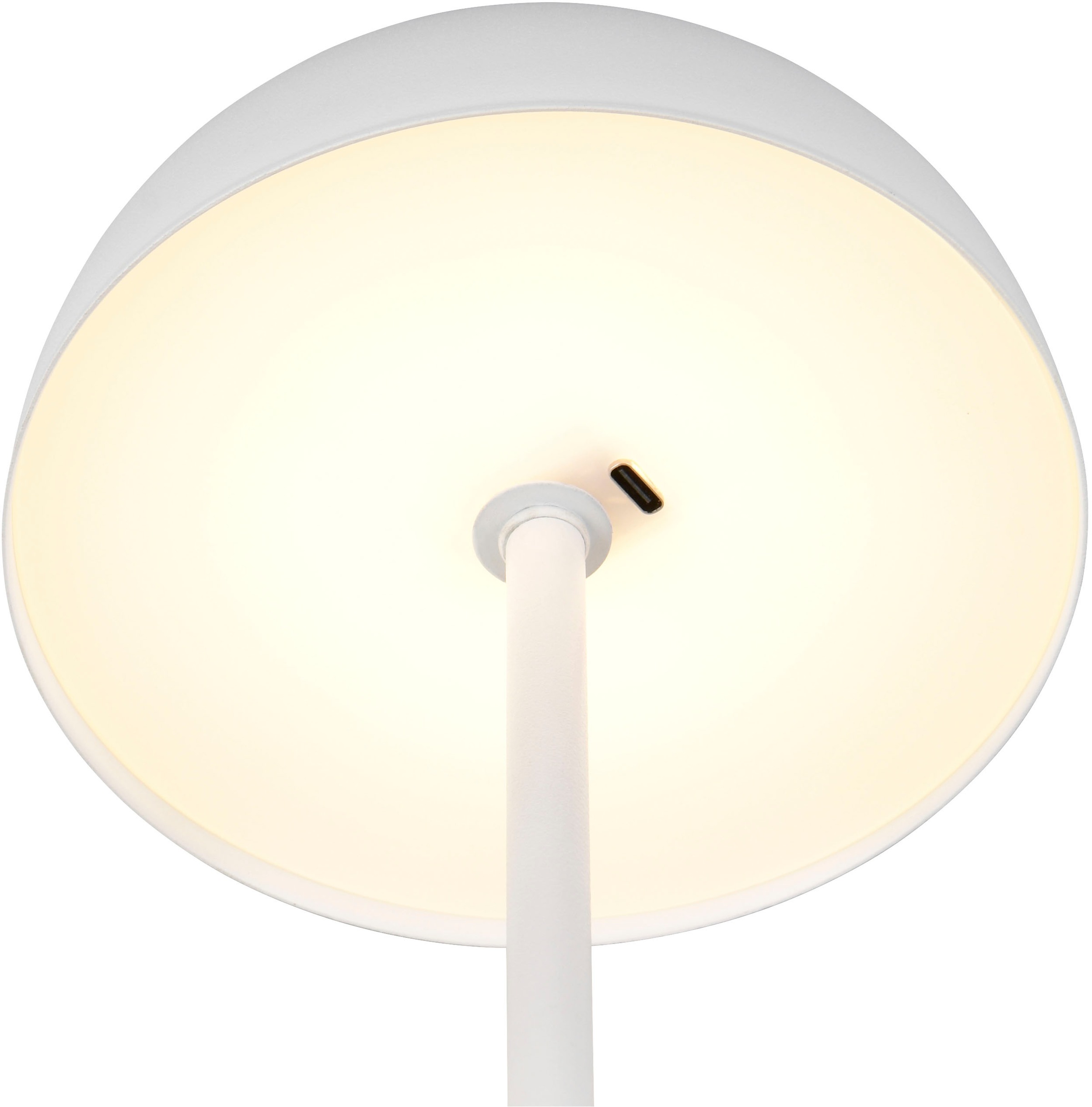 REALITY Leuchten LED Tischleuchte »MUNOZ, Akku Tischleuchte mit Touchdimmer + USB Anschluss, IP20 indoor« LED-Board 1 Stk. Warmweiß bis zu 10h Akkulaufzeit, laden per USB max 7-9h, Akku Leuchte Pilzform