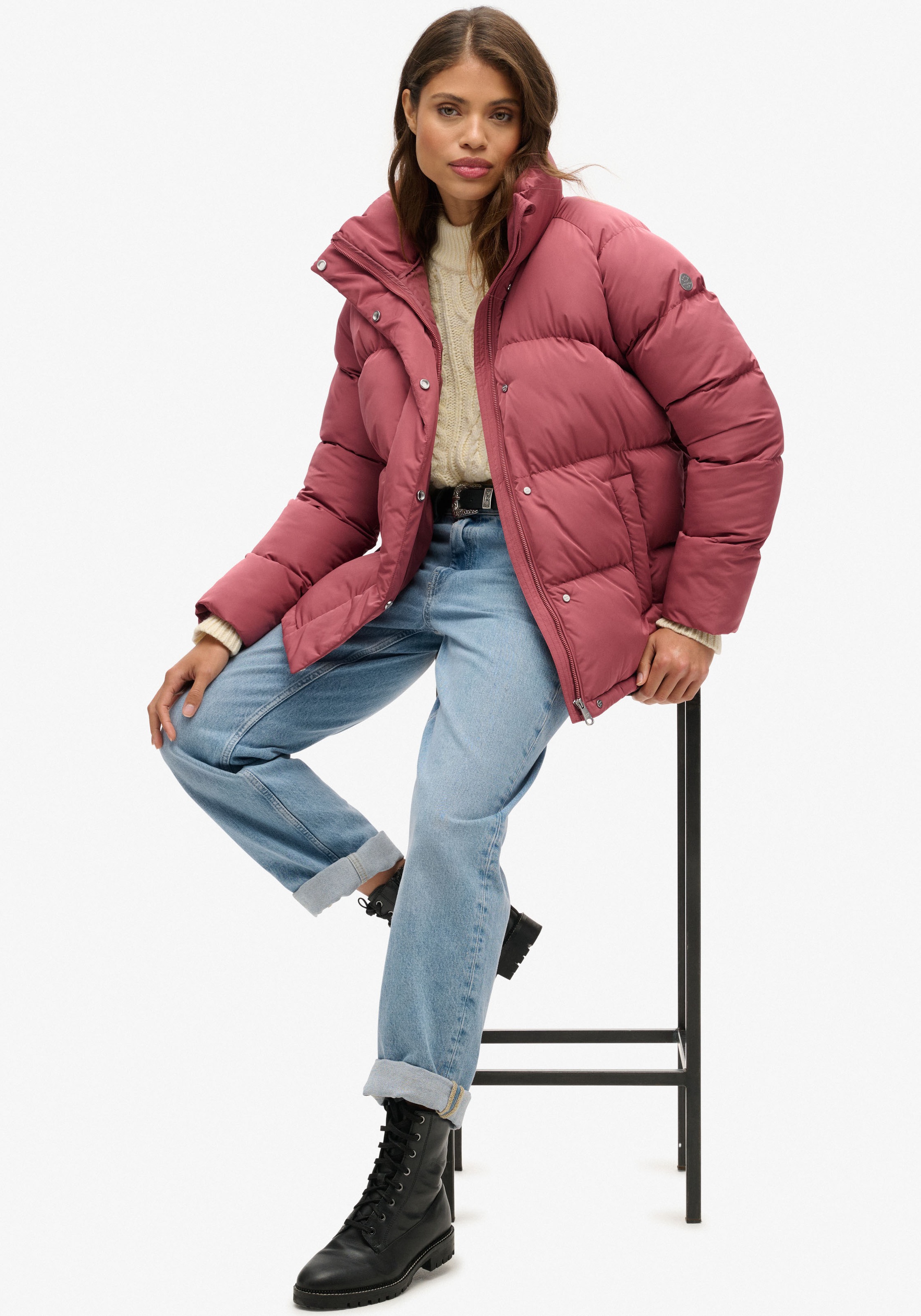 Superdry Steppjacke »MID LENGTH PUFFER JACKET«, mit Kapuze