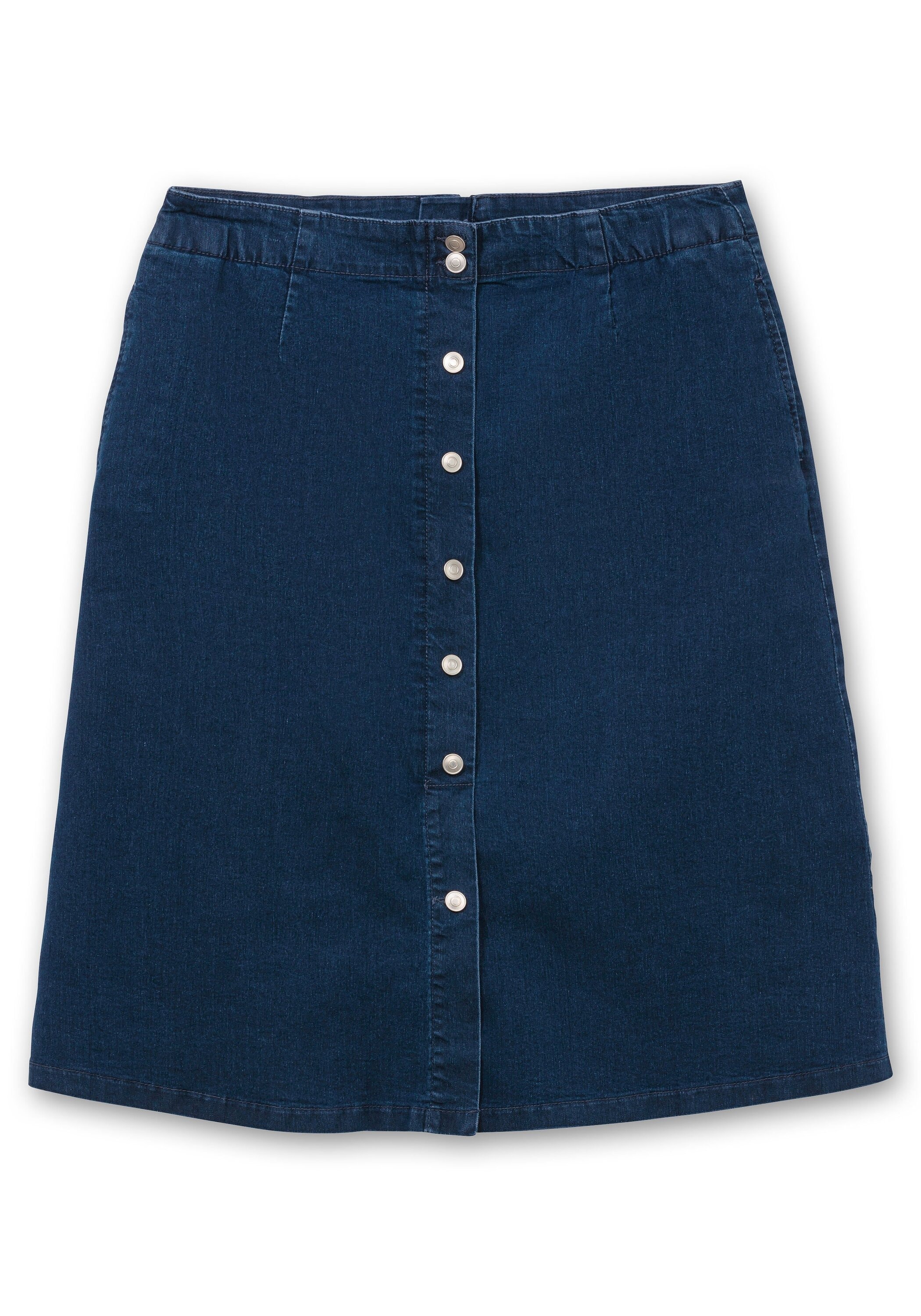 Sheego Jeansrock »Jeansrock mit Zierknopfleiste, in A-Linie«
