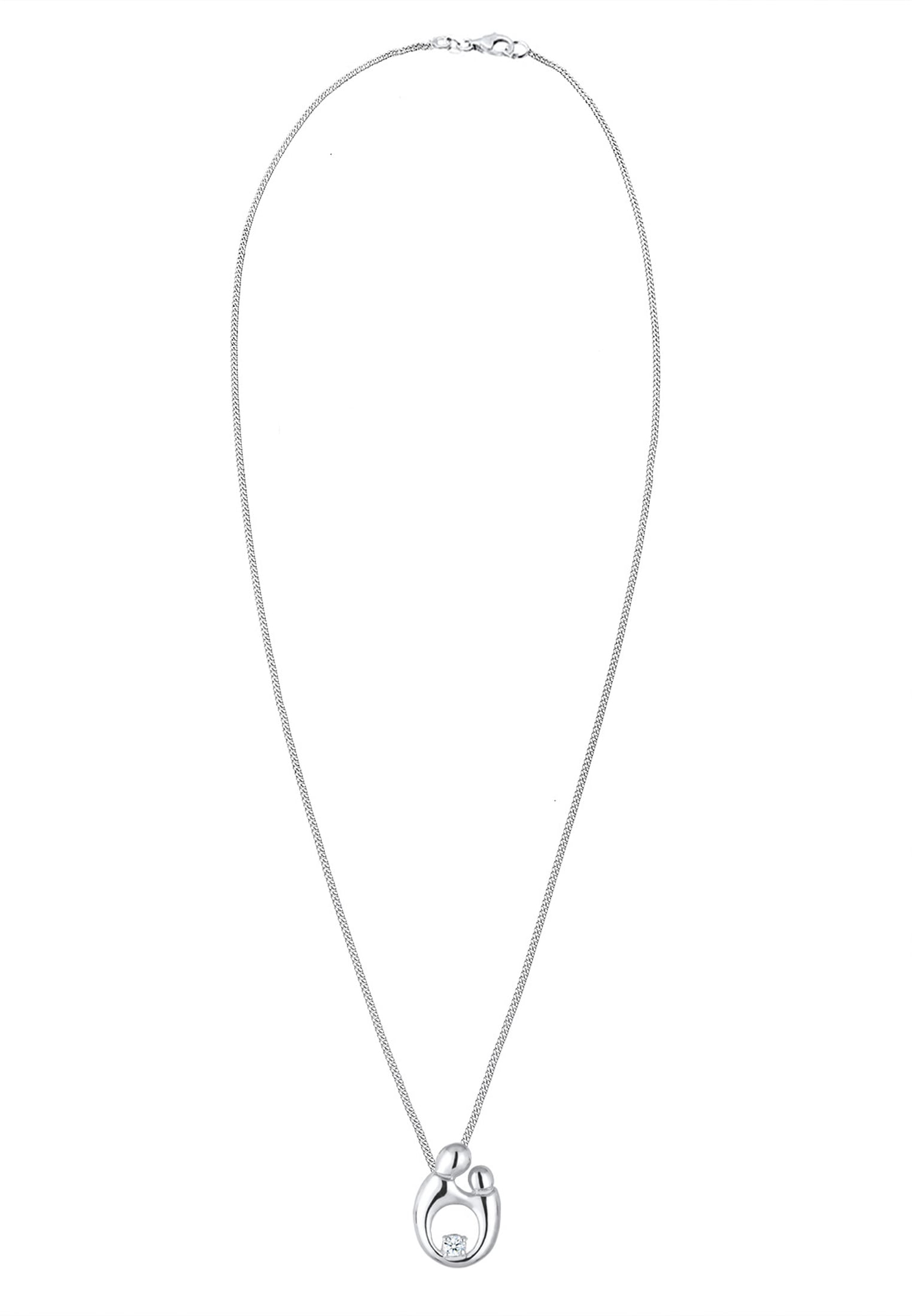 Elli DIAMONDS Silberkette »Halskette Mutter Kind Diamant (0.03 ct.) 925 Silber vergoldet«