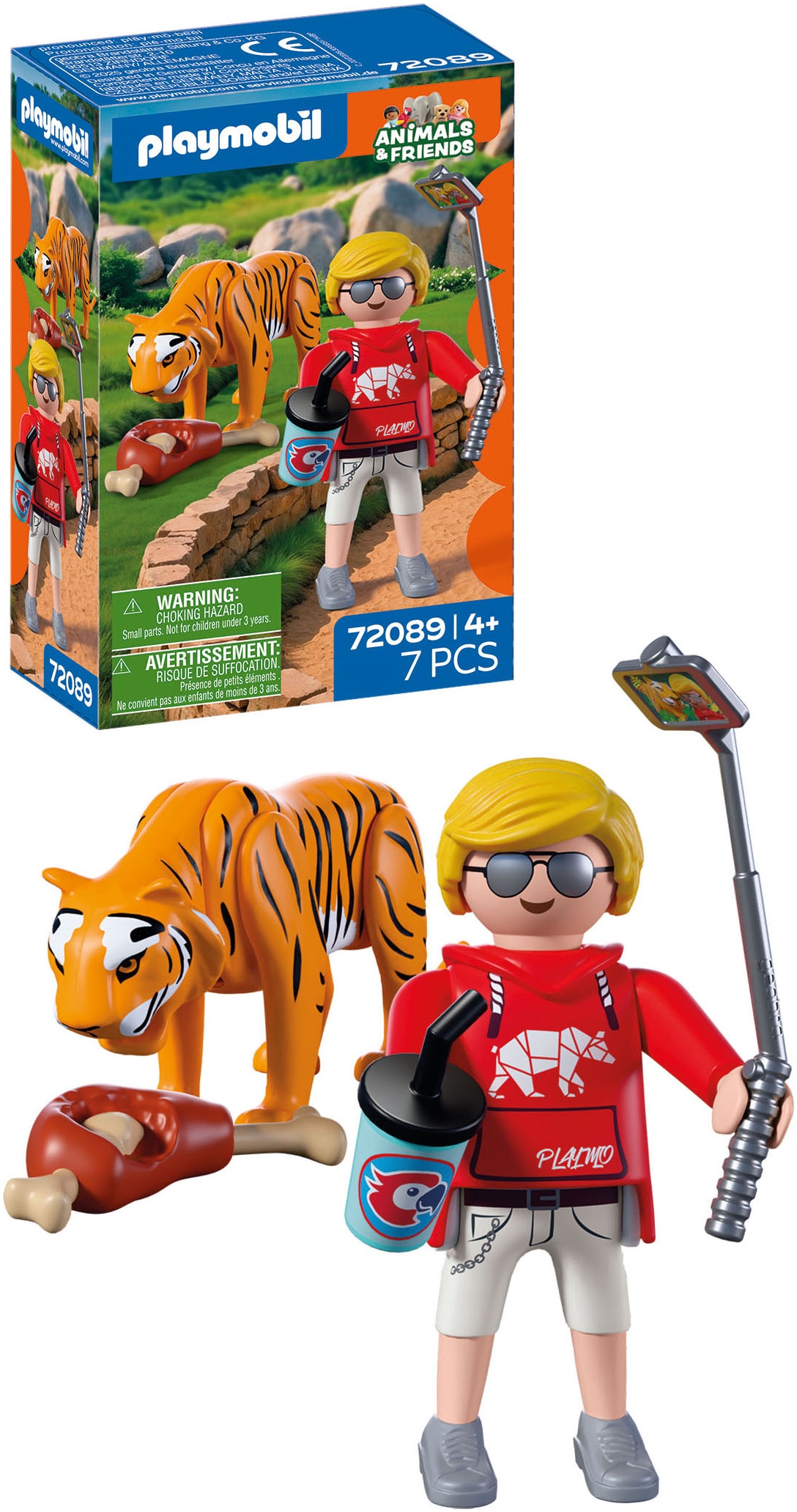 Playmobil® Konstruktions-Spielset »Zoo: Tiger und Besucher (72089), Animals & Friends« Made in Europe