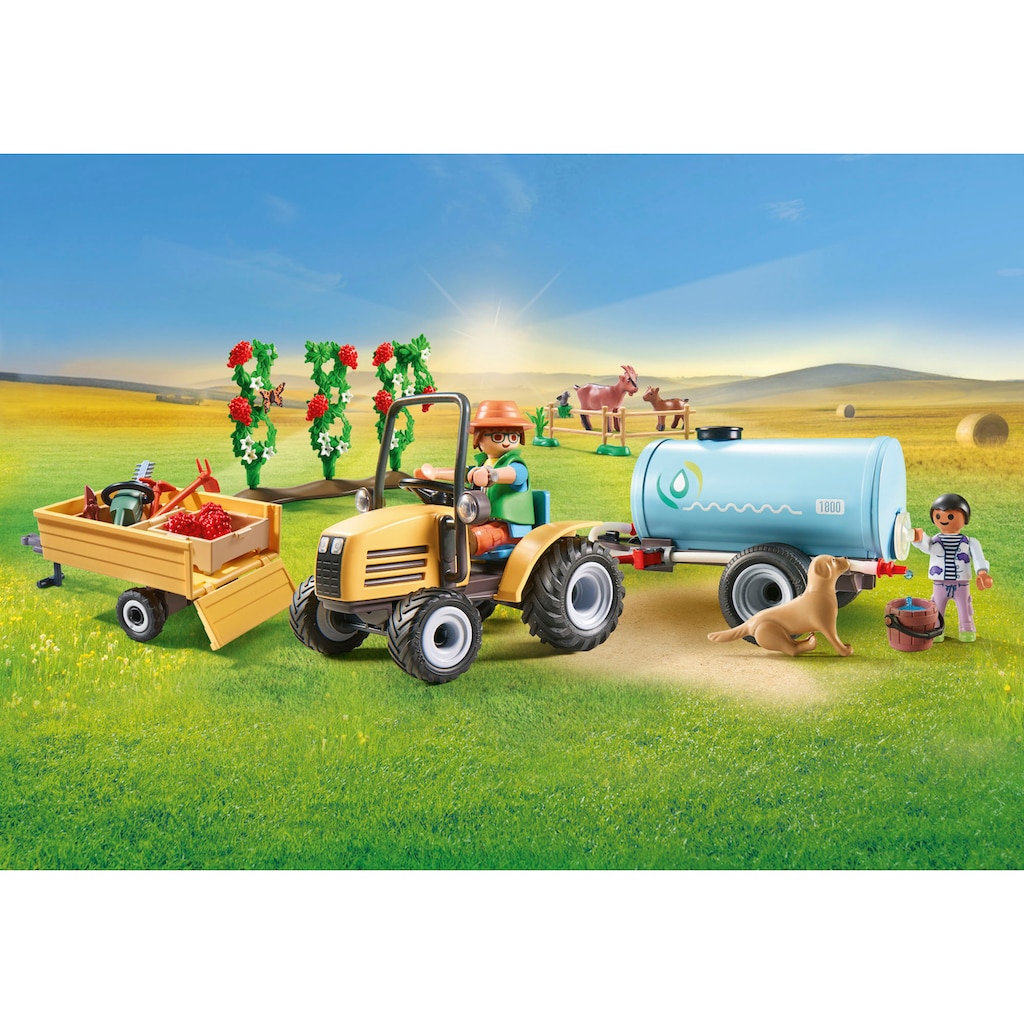 Playmobil® Konstruktions-Spielset »Traktor mit Anhänger und Wassertank (71442), Country«, (117 St.)