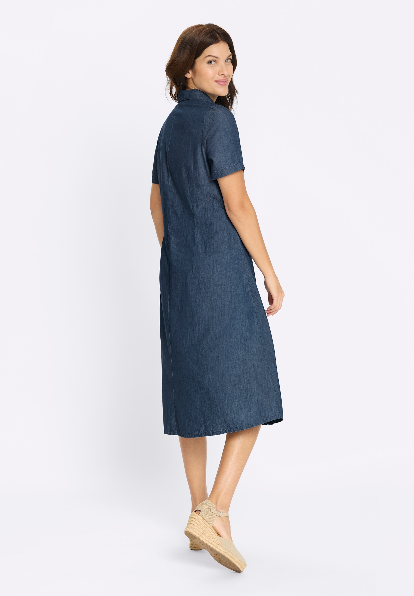 Sieh an! Jeanskleid »Jeans-Kleid Jeanskleid in Wickel-Optik« Ohne Taschen