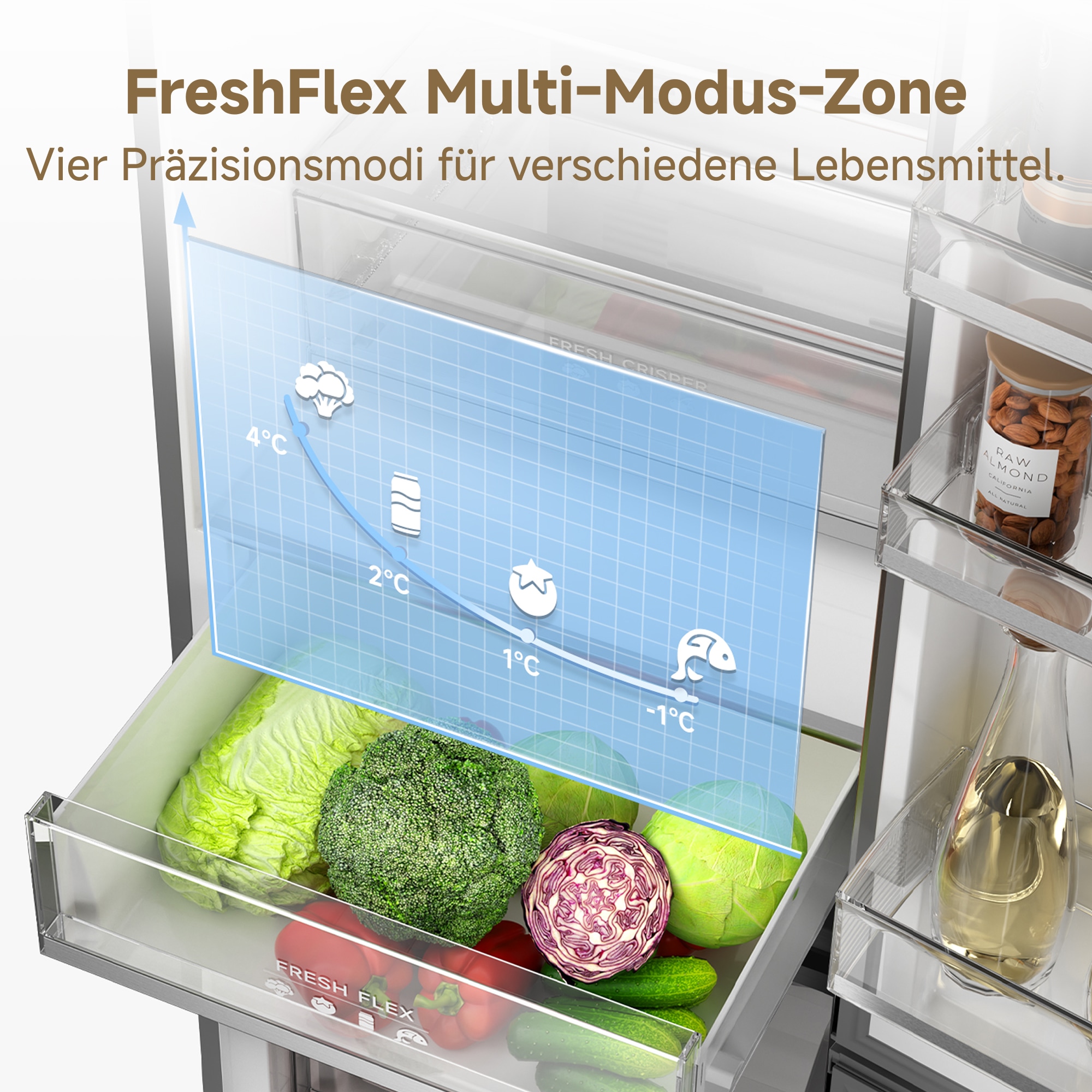 Dreame Kühl-/Gefrierkombination »DRB400WMBDEU« 185 cm hoch 59,5 cm breit Viel Platz, Leise, Modernes Design