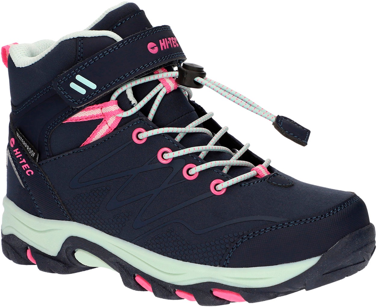 Hi-Tec Outdoorschuh »Hi-Tec Blackout Mid Wp Jrg«, Klett-/Schnürkombination, wasserdicht