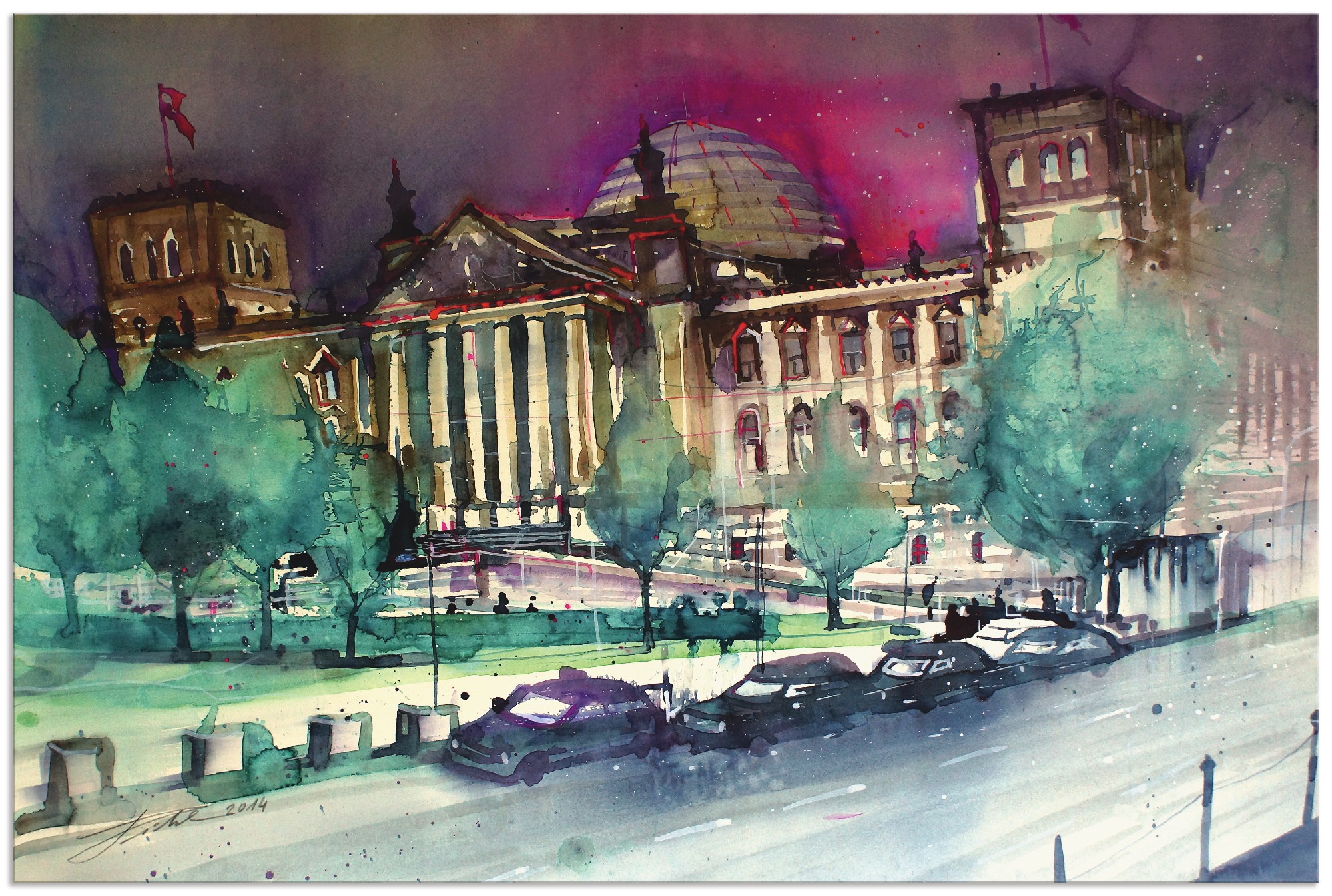 Artland Wandbild »Berlin, Reichstag«, Deutschland, (1 St.), in vielen Größen & Produktarten - Alubild / Outdoorbild für den Außenbereich, Leinwandbild, Poster, Wandaufkleber / Wandtattoo auch für Badezimmer geeignet