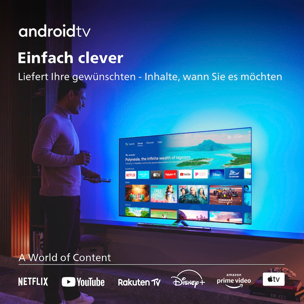 Philips OLED-Fernseher »77OLED807/12«, 195 cm/77 Zoll, 4K Ultra HD, Smart-TV-Android TV