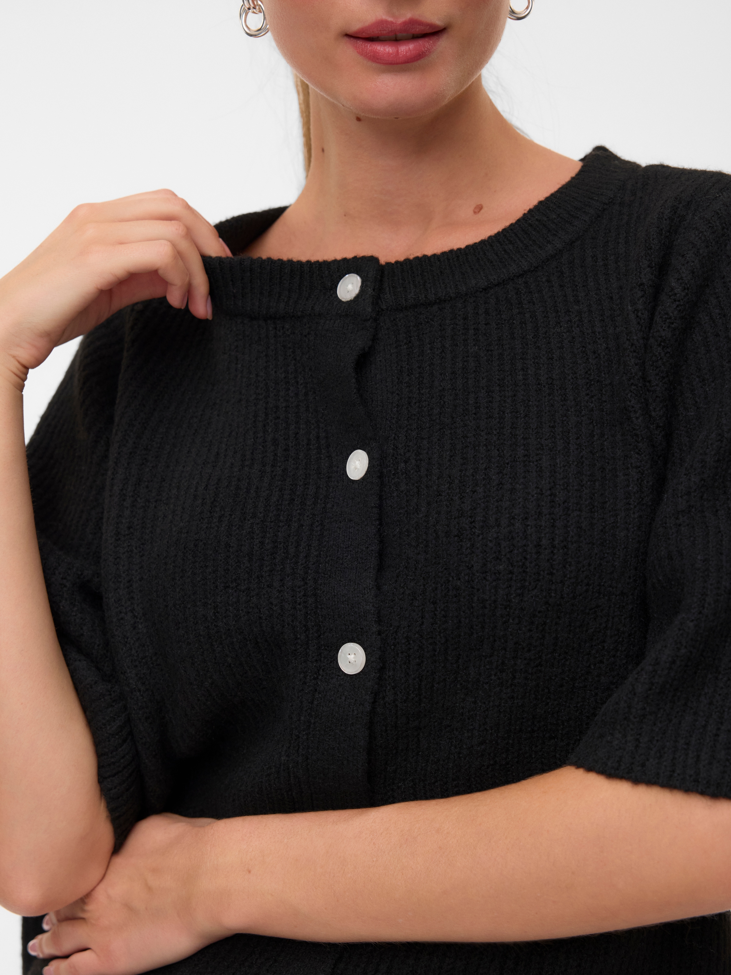 Vero Moda Strickjacke »VMSOFFE 2/4 O-NECK CARDIGAN NOOS« Materialmix, regular fit
