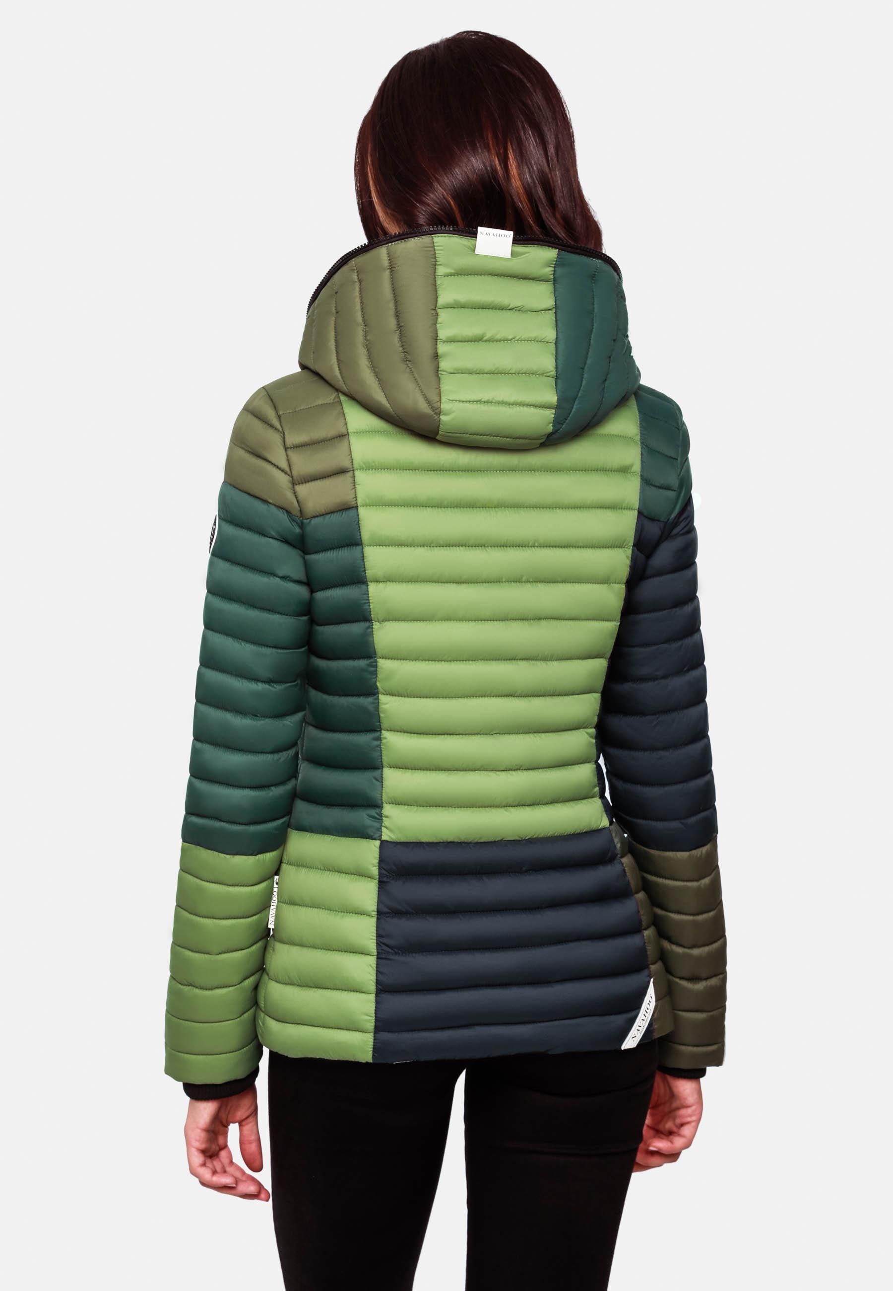 Navahoo Steppjacke »Steppjacke Multikulti«, mit Kapuze, stylische Colorblocking Übergangsjacke m. Kapuze