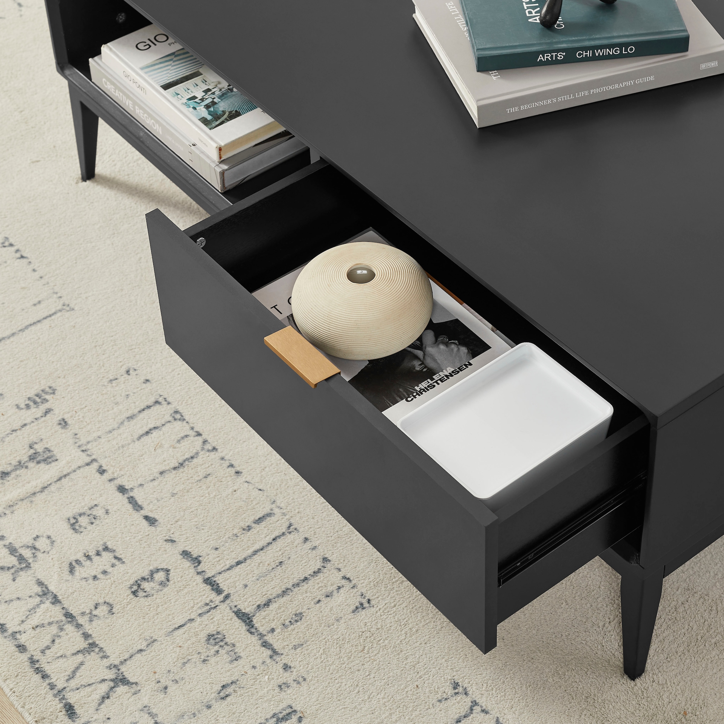 Leonique Couchtisch »Lavisha« Keramikplatte, Eisengestell und FSC-zertifiziertes Holz, Breite 110 cm