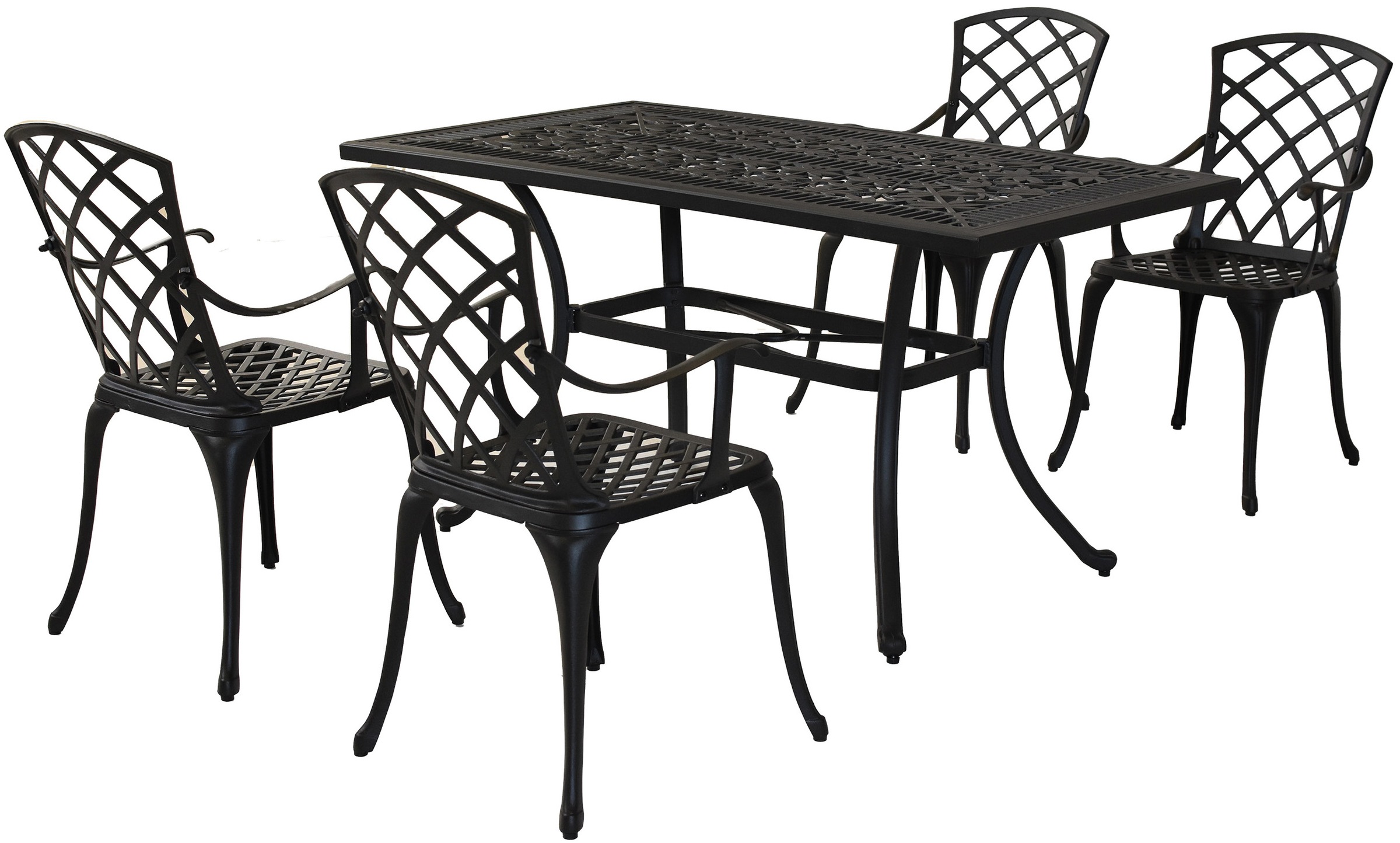 MERXX Garten-Essgruppe »Rhodos« Set, 9 Stk. tlg. 4 Sessel,inkl. Auflagen, Tisch