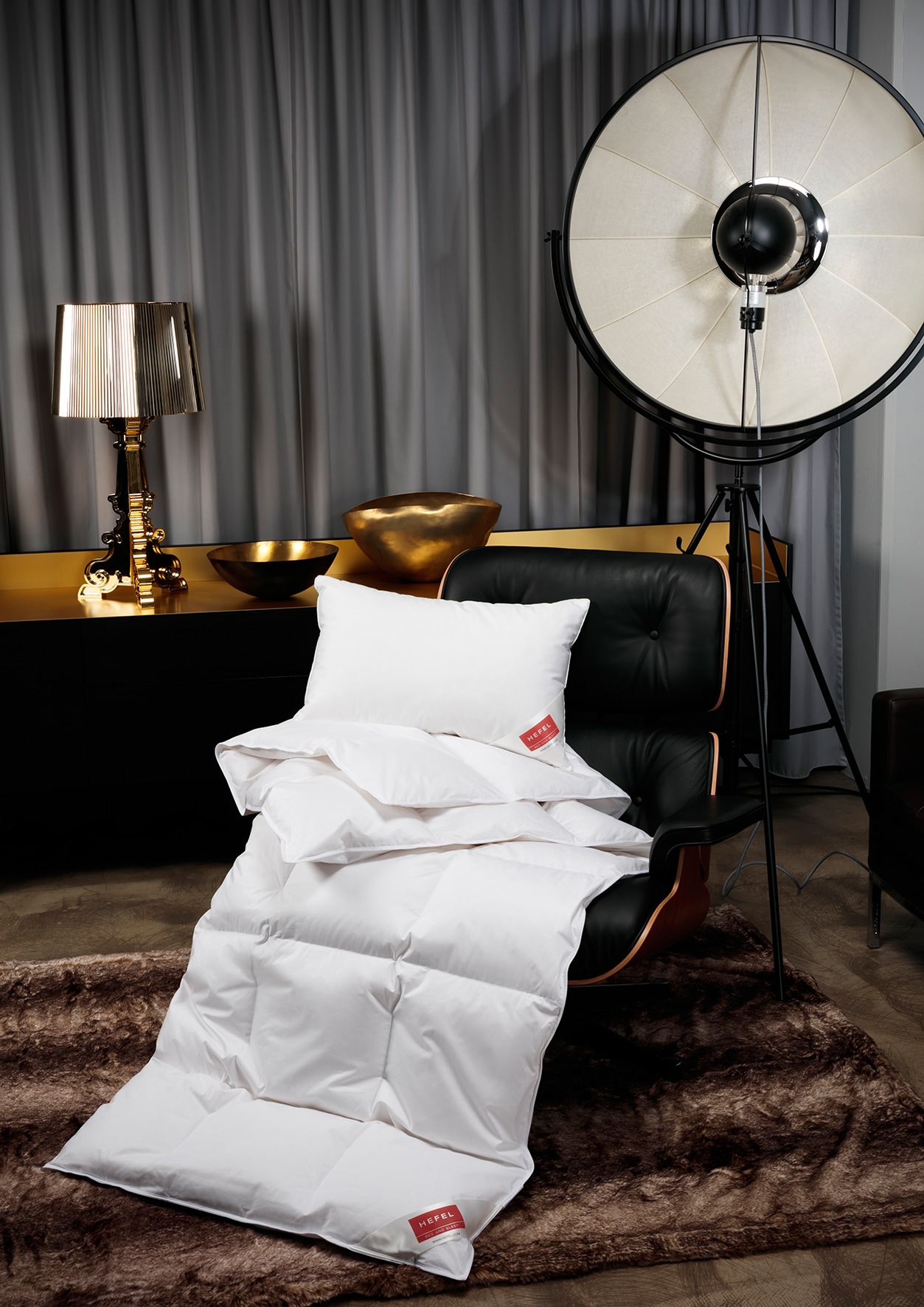 Hefel 3-Kammer-Kopfkissen »Gold Down in weiß, Größe B/H/L: 80 cm x 60 cm