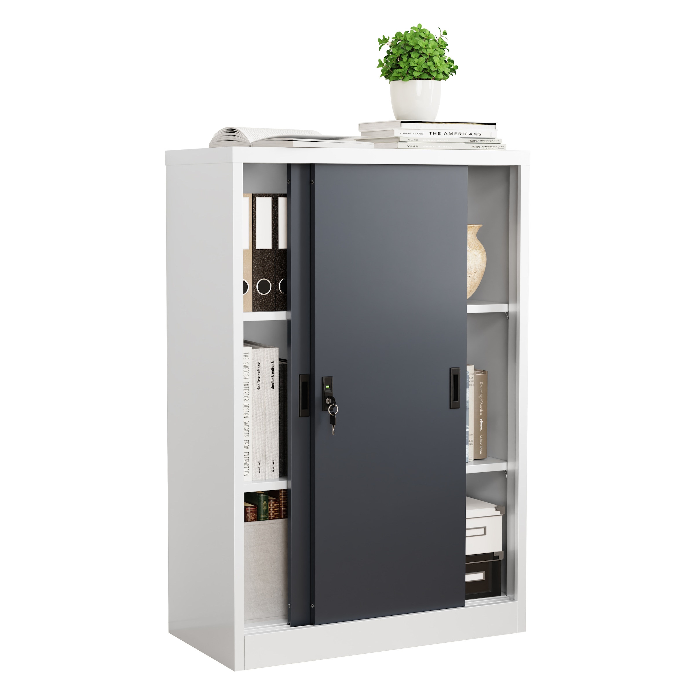 VCM Aktenschrank »Büroschrank Stahlschrank abschließbar Malivo 3fach« 1 Stk. tlg.
