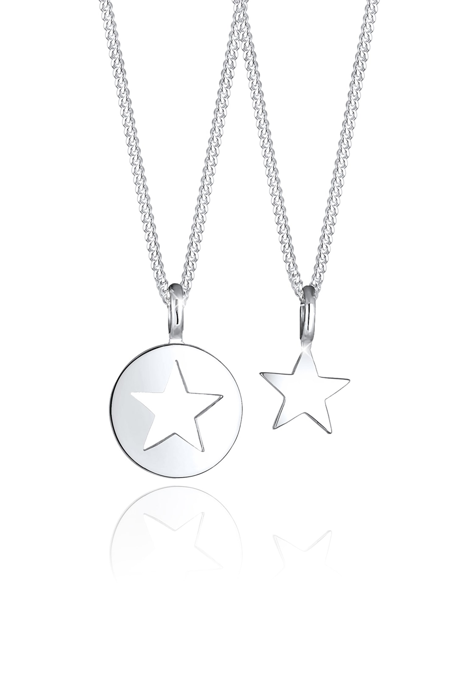 Elli Ketten-Set »Halskette Mutter Tochter Stern Anhänger 925 Sterling Silver«