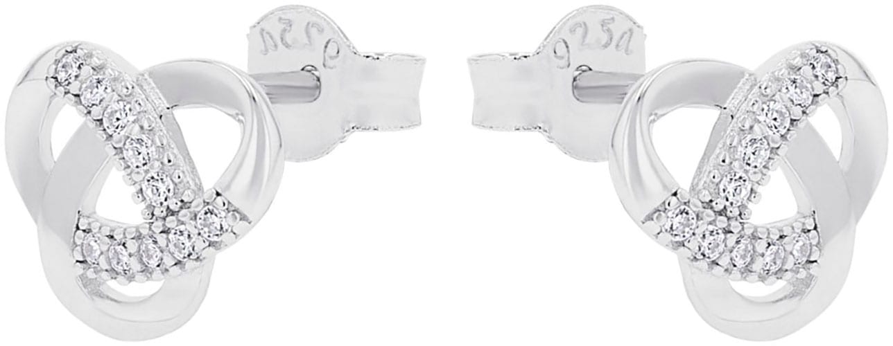 Amor Paar Ohrstecker »Knoten-Optik, 9177448«, mit Zirkonia (synth.)