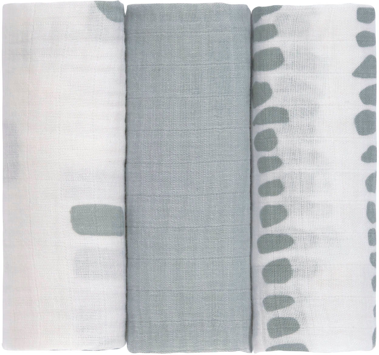 LÄSSIG Stoffwindeln »Mulltuch-Set M, Strokes silver grey«, (Set, 3 St.)