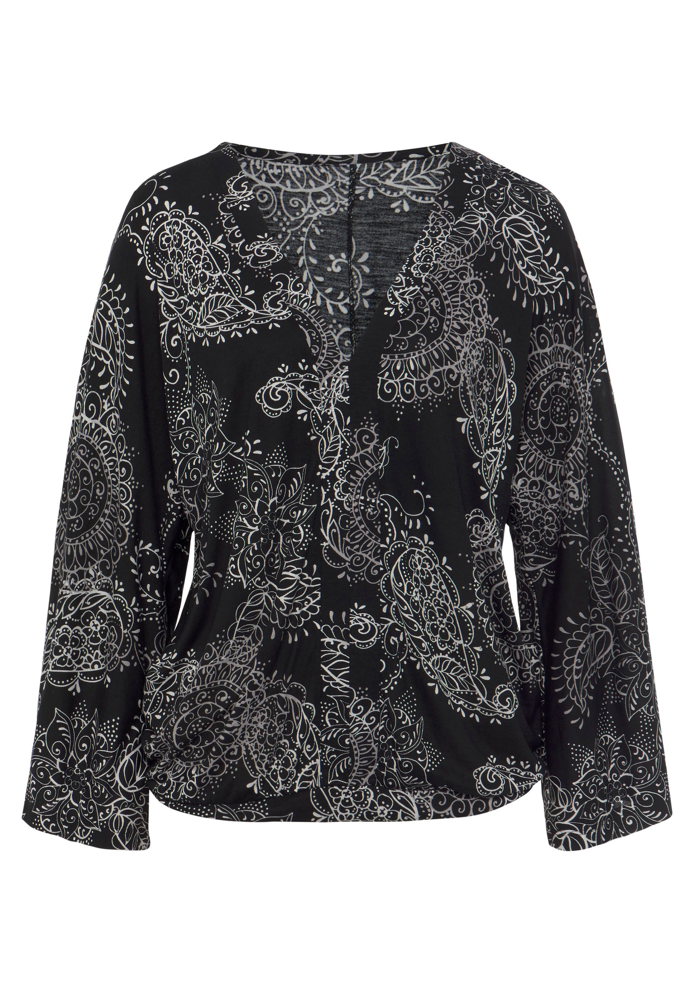 Vivance 3/4-Arm-Shirt, mit Alloverprint und V-Ausschnitt, Blusenshirt, Langarmshirt