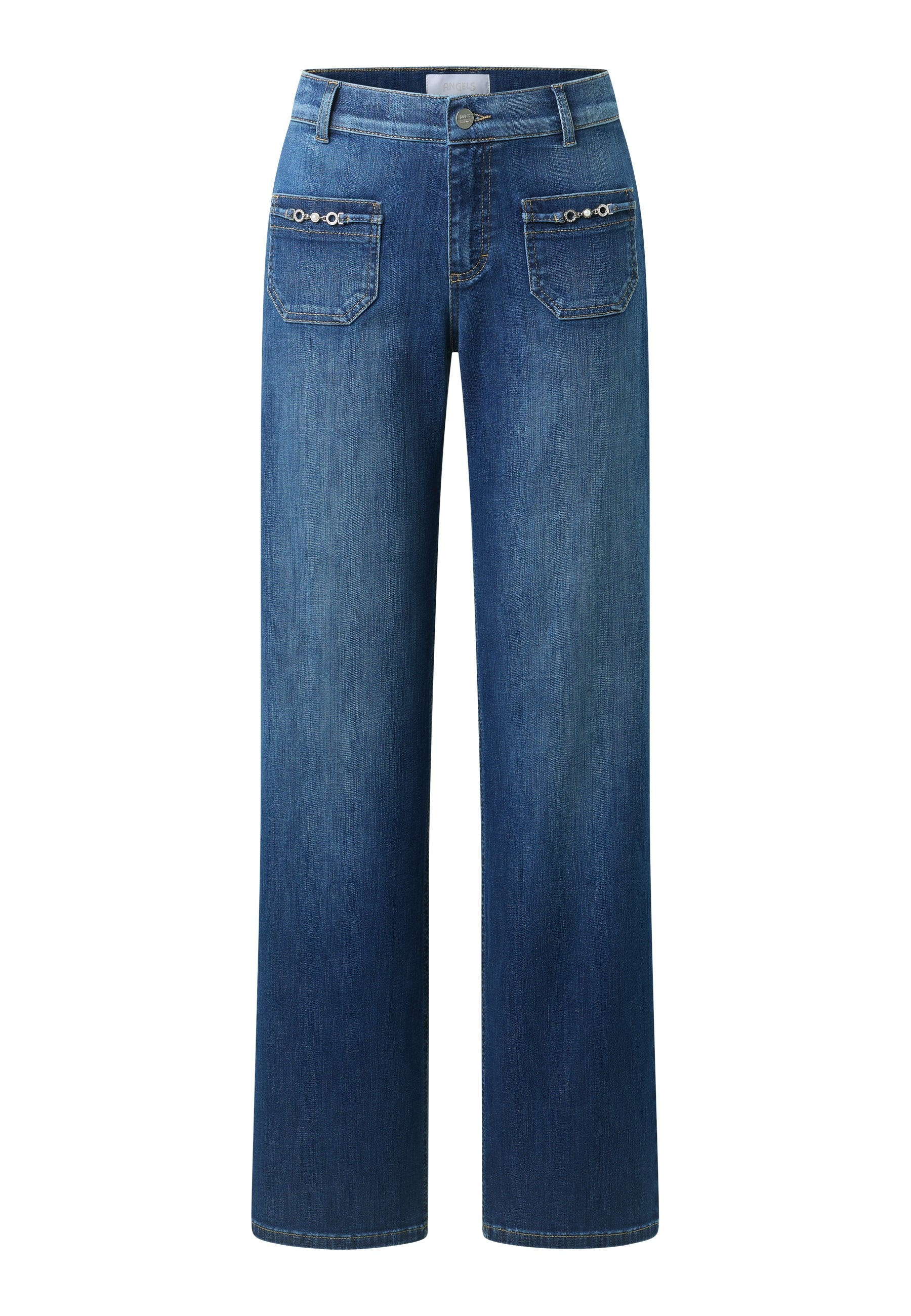 ANGELS Gerade Jeans »LIZ GLORY« Wide Leg, mit Schmuckelementen an den Vordertaschen