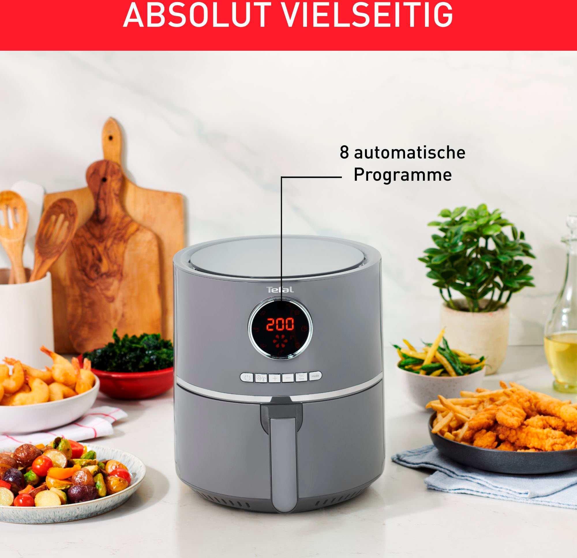Tefal Heißluftfritteuse »Ultra Fry Digital«, 1400 W, 8 Programme, frittieren ohne Öl, 4,2 L, digitales Display, EY111B
