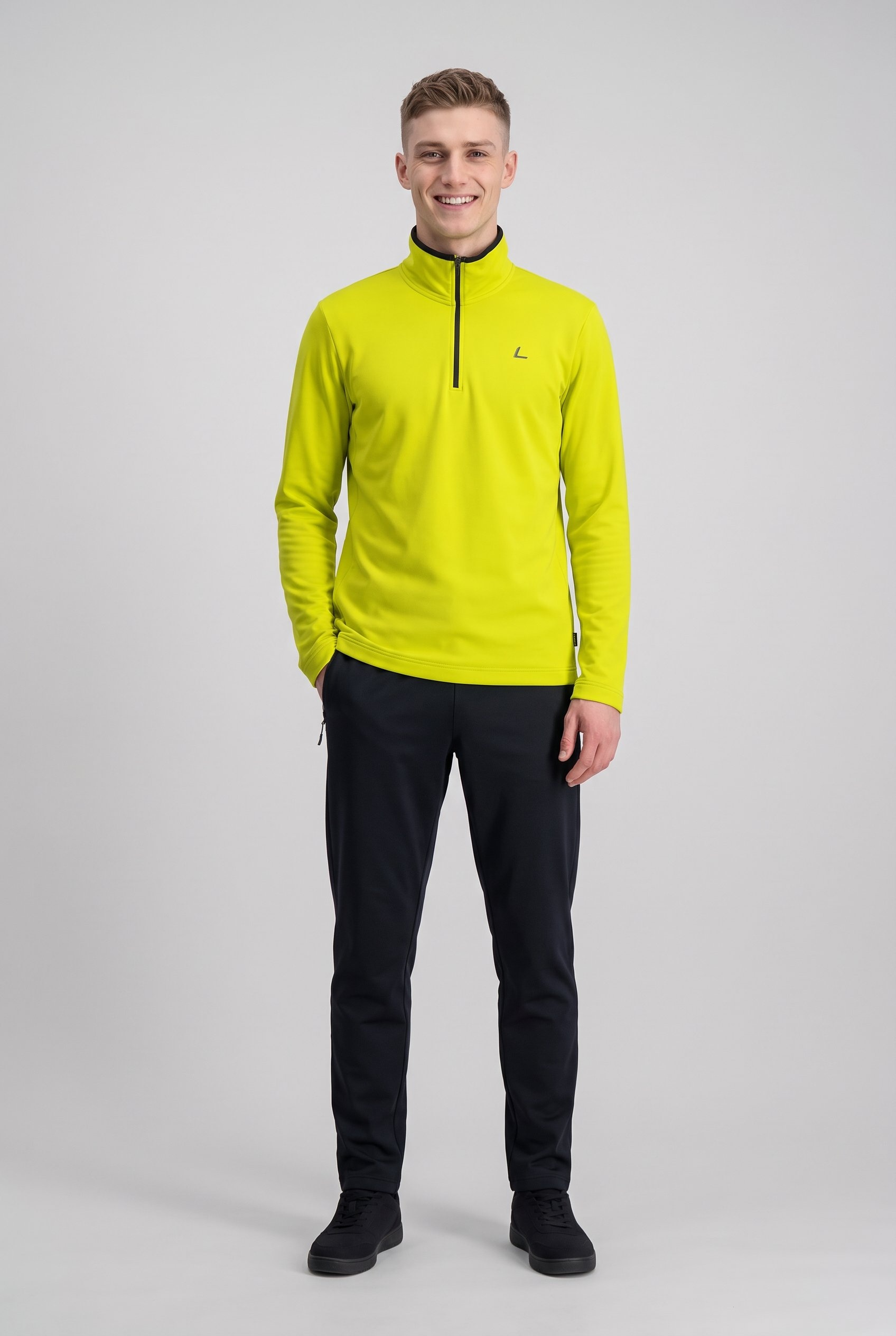 Luhta Fleeceshirt »H FLEECESHIRT 1/2 ZIP KANKOLA« mit eingesetzten Ärmeln, aus Fleece- und Trikot-Materialmix