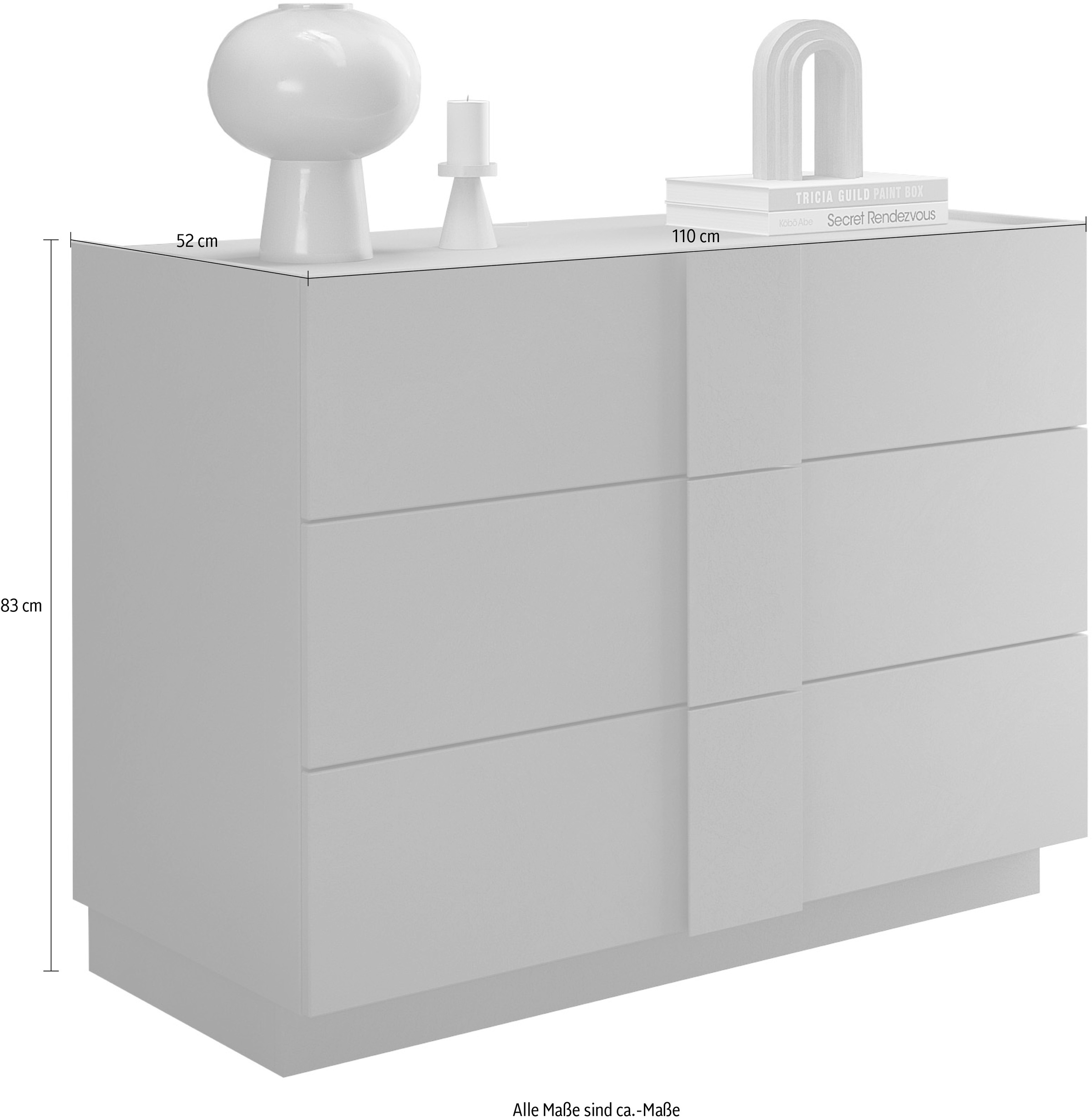 INOSIGN Schubkastenkommode »Jupiter, Kommode, Stauraumkommode, Beistellkommode, 2 Schubladen«