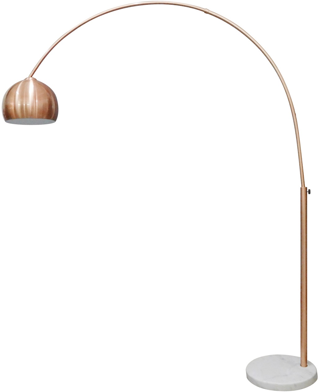 Salesfever Bogenlampe »Clara« E27 Fuß aus Marmor in braun, Größe Ø 30 cm Höhe: 181 cm