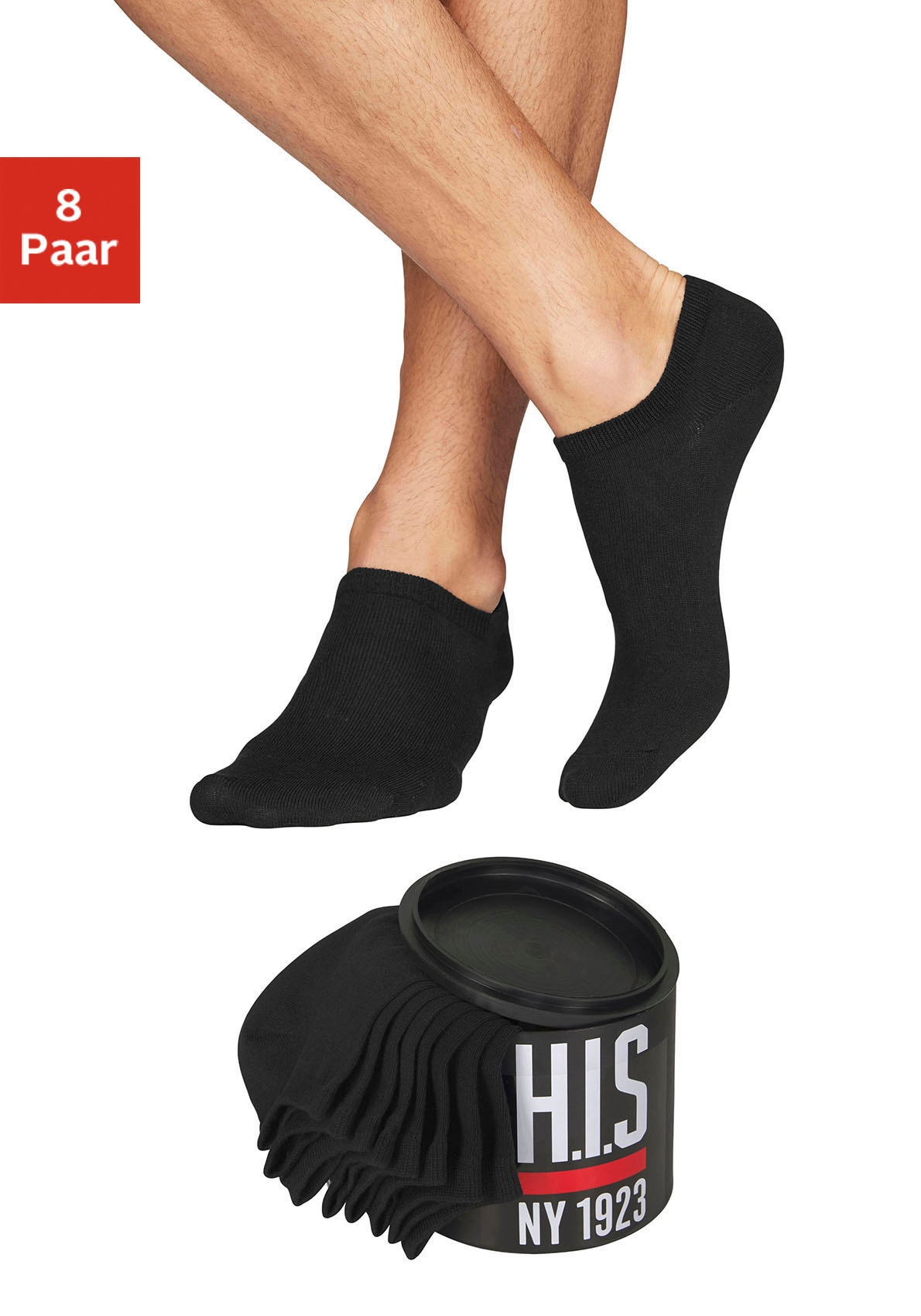 H.I.S Sneakersocken, (Dose, 8 Paar), in der Geschenkdose