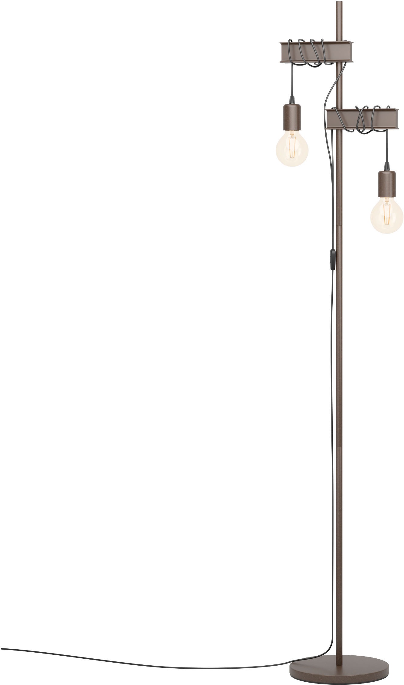 EGLO Stehlampe »TOWNSHEND 4«, Stehleuchte - online exkl. in und braun - aus OTTO Stahl 2X10W schwarz bei E27