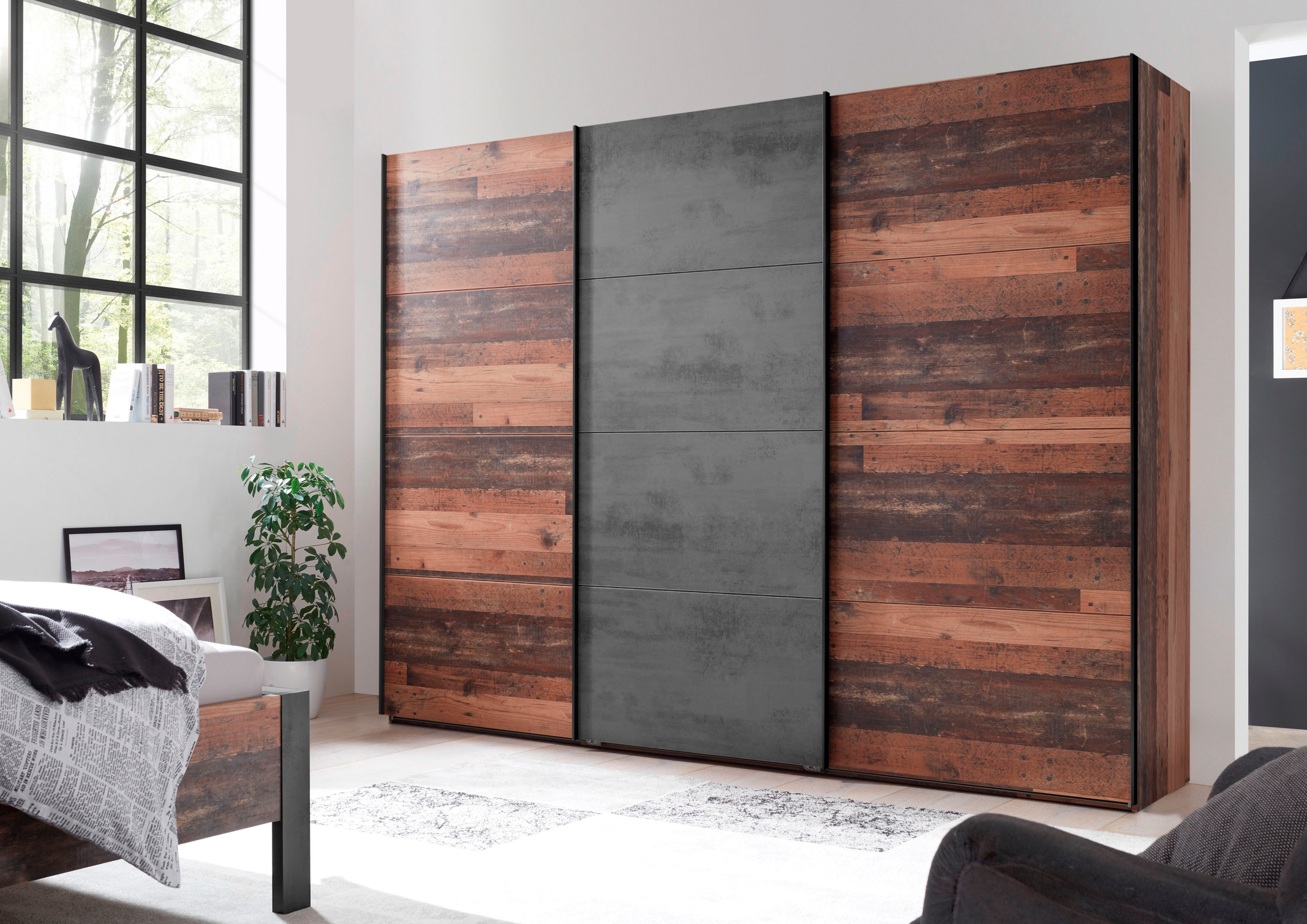 Schwebetürenschrank »Michel«, im Industrial Look
