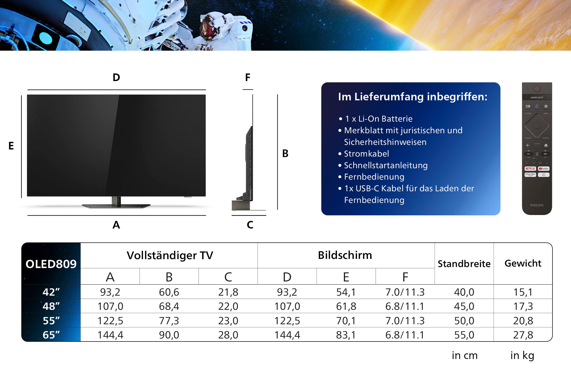 Philips OLED-Fernseher »48OLED809/12«, 4K Ultra HD, Google TV-Smart-TV