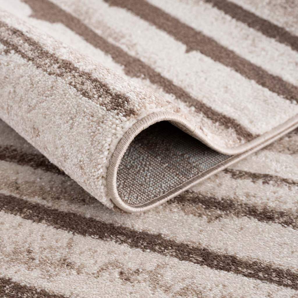Carpet City Teppich »Moda« rund 11 mm Höhe Kurzflor, Streifen-Muster, Weicher Flor