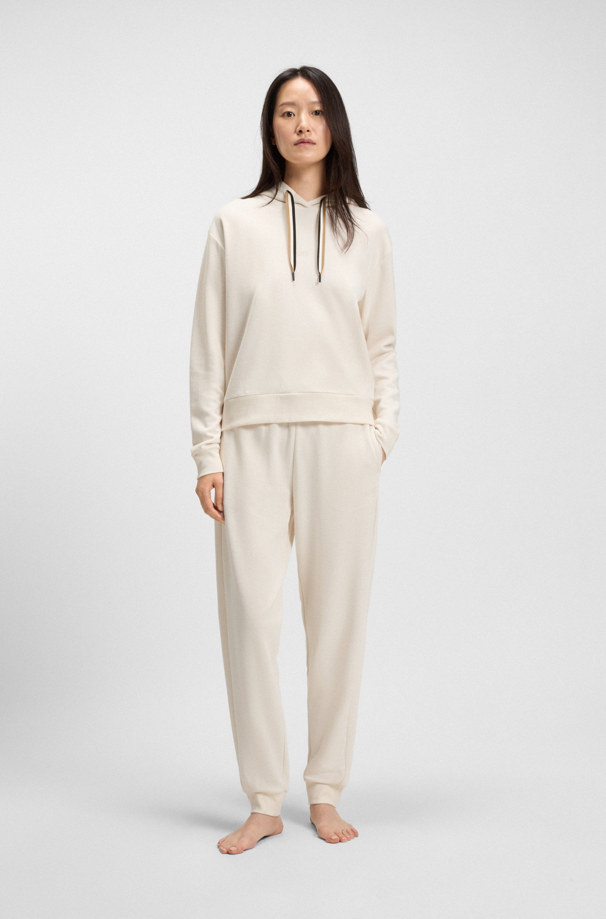 BOSS Relaxhose »CP Stripe_Pants Cuff«, mit kontrastfarbener Kordel