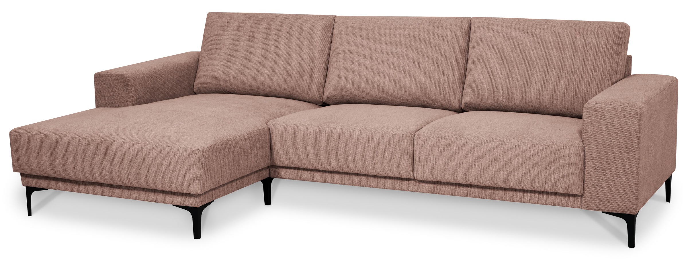 Places of Style Ecksofa »Xander, L-Form,«, Breite 280 cm, Soft-Touch Chenille, schwarze Metallfüße