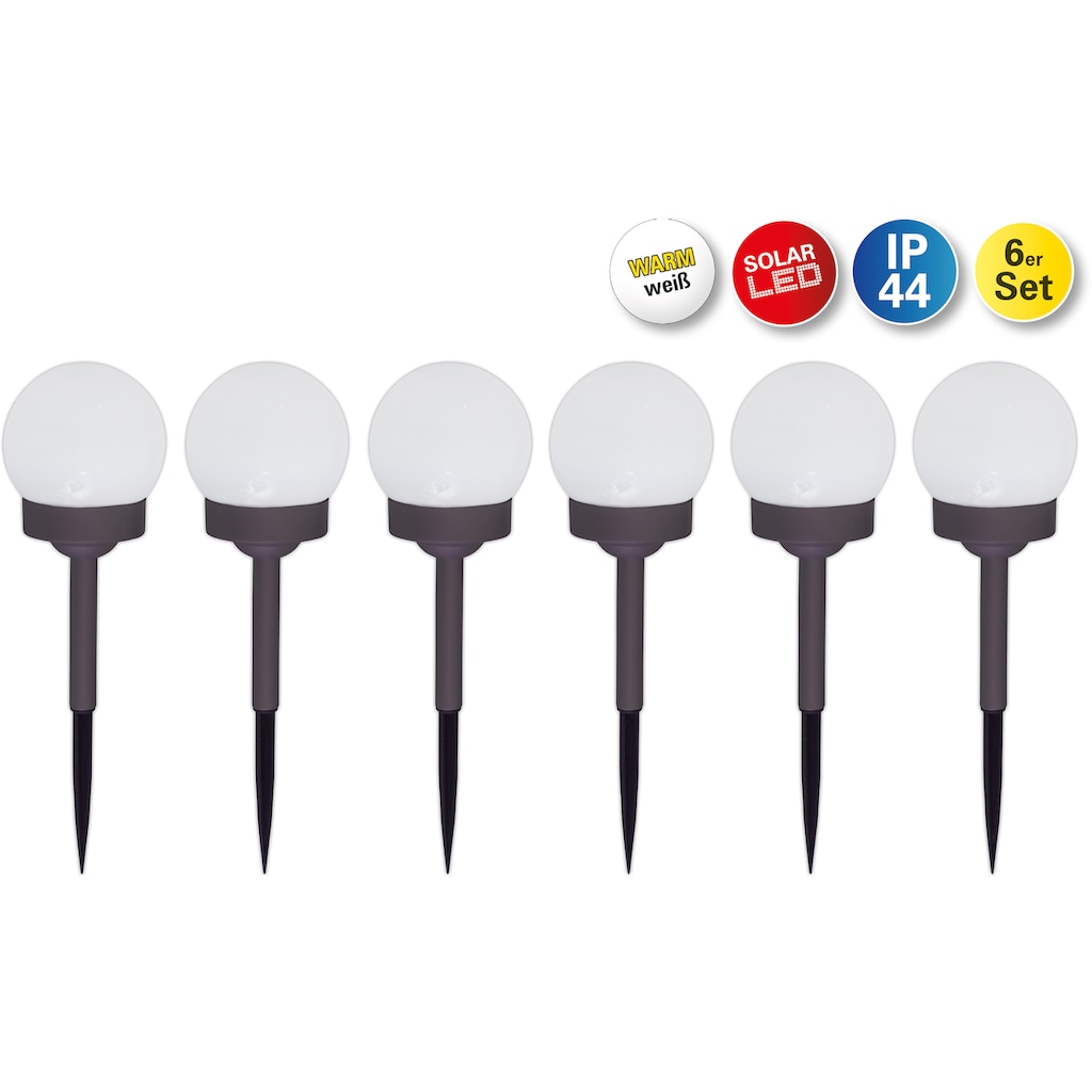 näve LED Solarleuchte »Ground Spikes«, 6 flammig-flammig