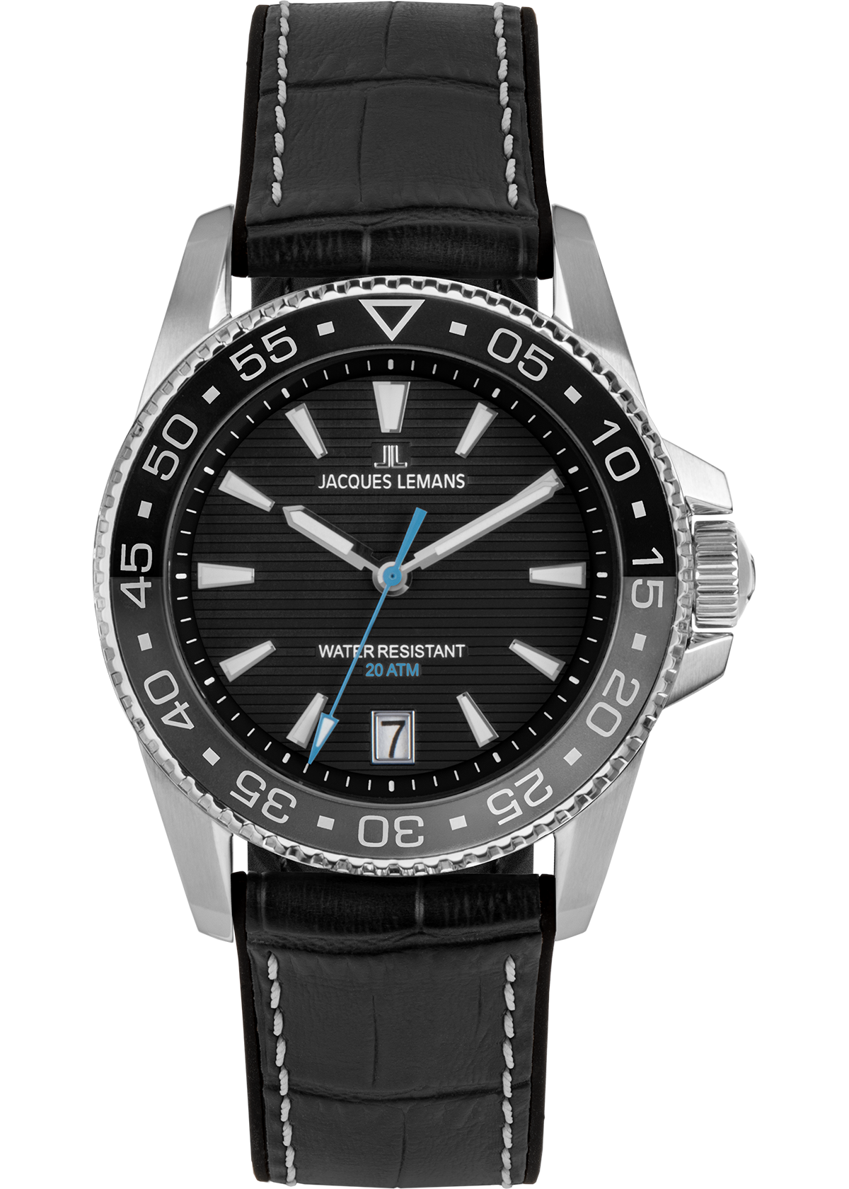 Jacques Lemans Quarzuhr »Liverpool Diver« Armbanduhr, Herrenuhr, Lederarmband, analog, Tag