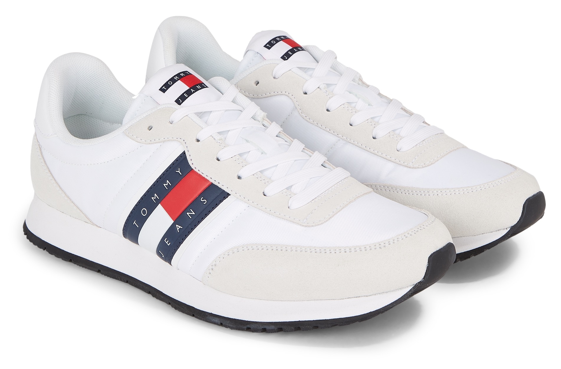 Tommy Jeans Sneaker »TJM RUNNER CASUAL ESS«, Freizeitschuh, Halbschuh, Schnürschuh mit seitlicher Logoflagge