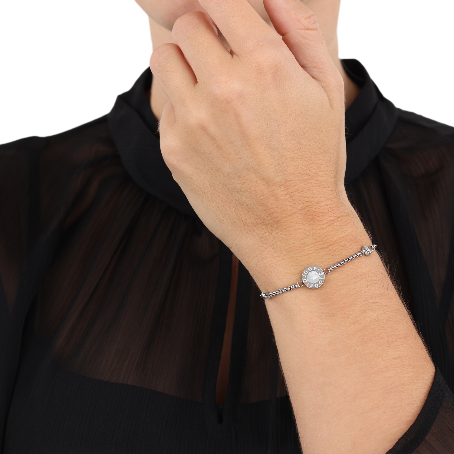 JOOP! Armband »Kreise« mit Zirkonia (synth.) - mit Glasperle