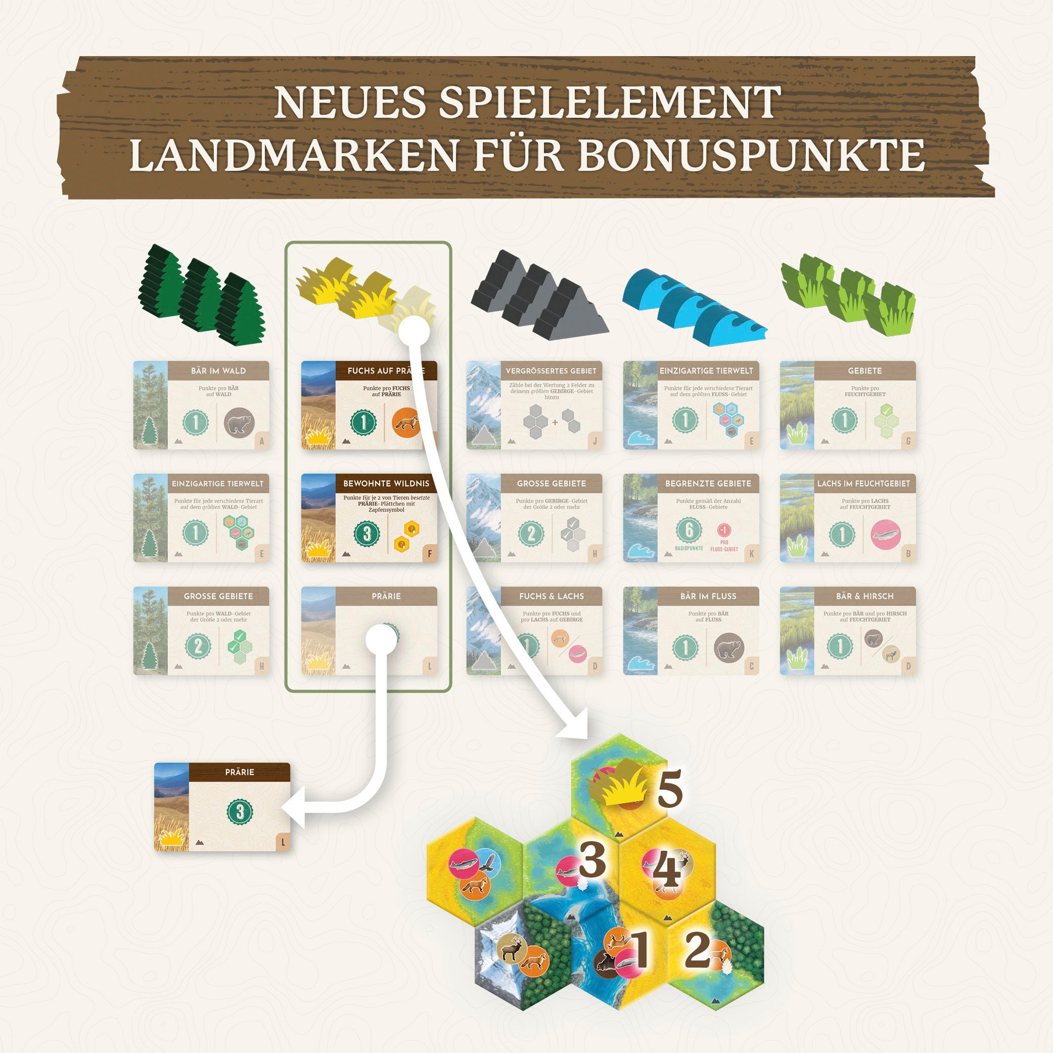 Kosmos Spiel »Cascadia - Landmarks Erweiterung«