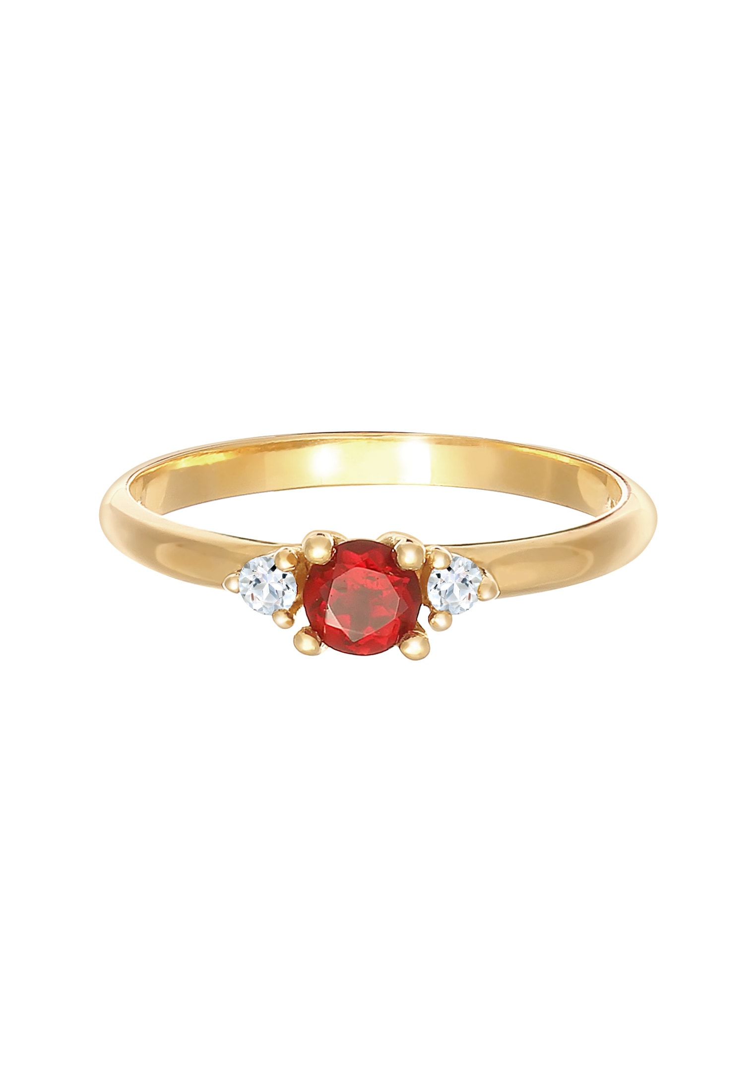Elli Premium Fingerring »Ring Granat Topas Edelstein Klassik Rund 925 Silber«