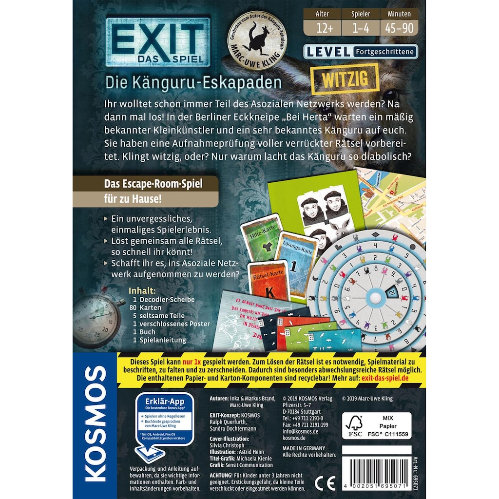 Kosmos Spiel »EXIT - Die Känguru-Eskapaden«