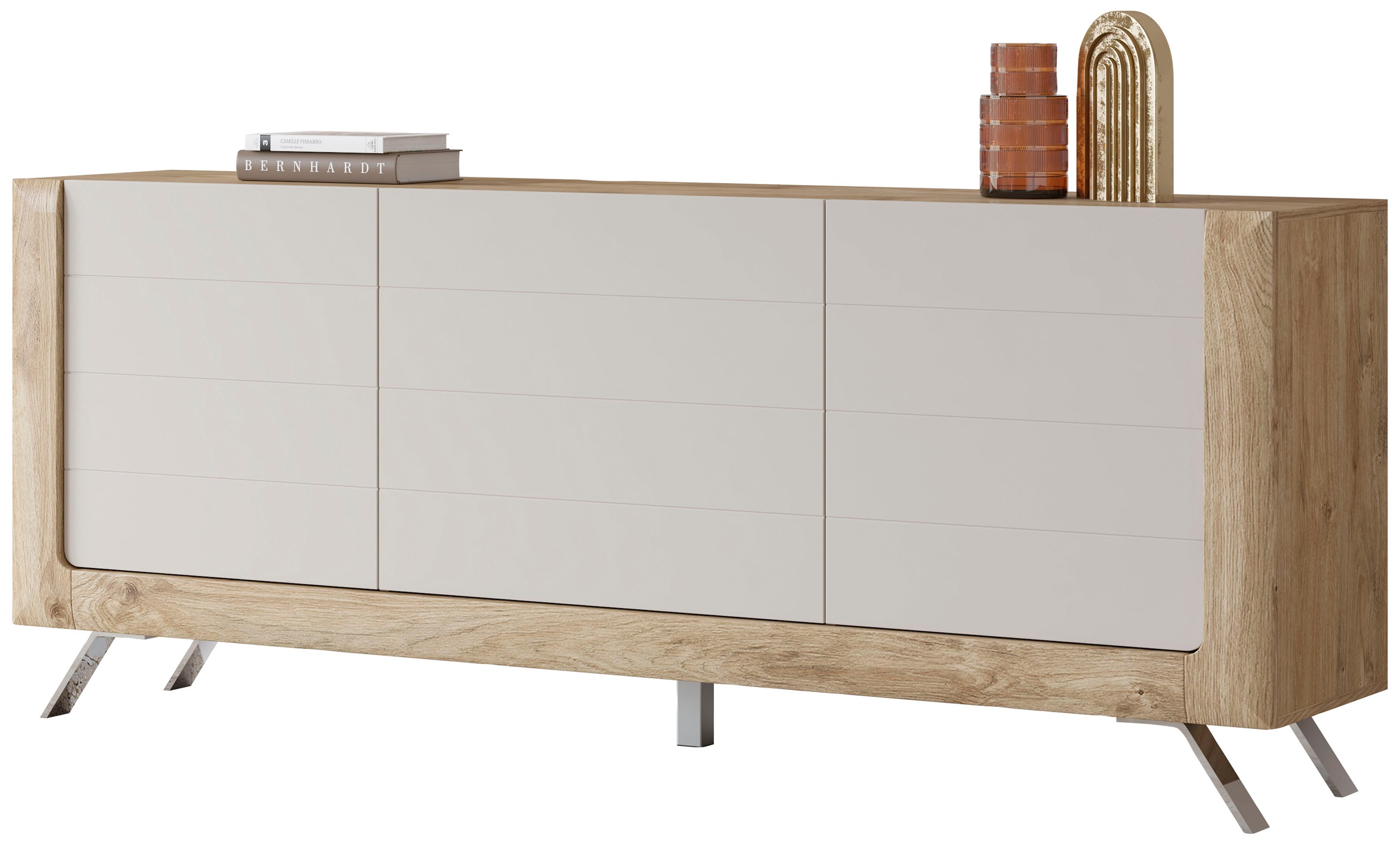 Leonique Sideboard »Kasai«, Breite 199 cm, mit 3 Türen