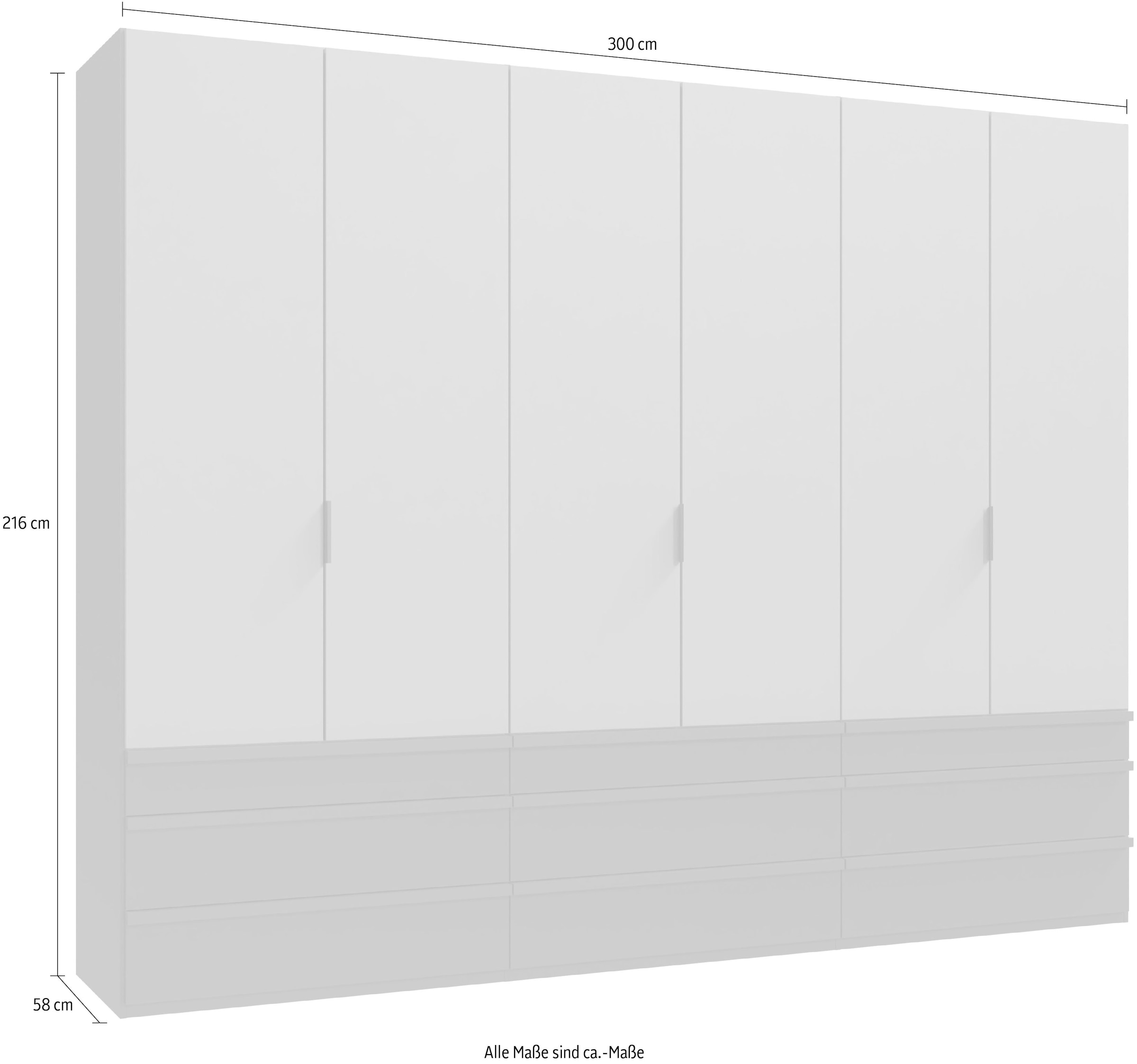 Wimex Falttürenschrank »Oxford by fresh to go, in der Breite 300cm, in 2 Höhen erhältlich« mit Schubladen, wahlweise mit oder ohne Spiegel,  mit hochwertigen Falttüren für den perfekten Überblick