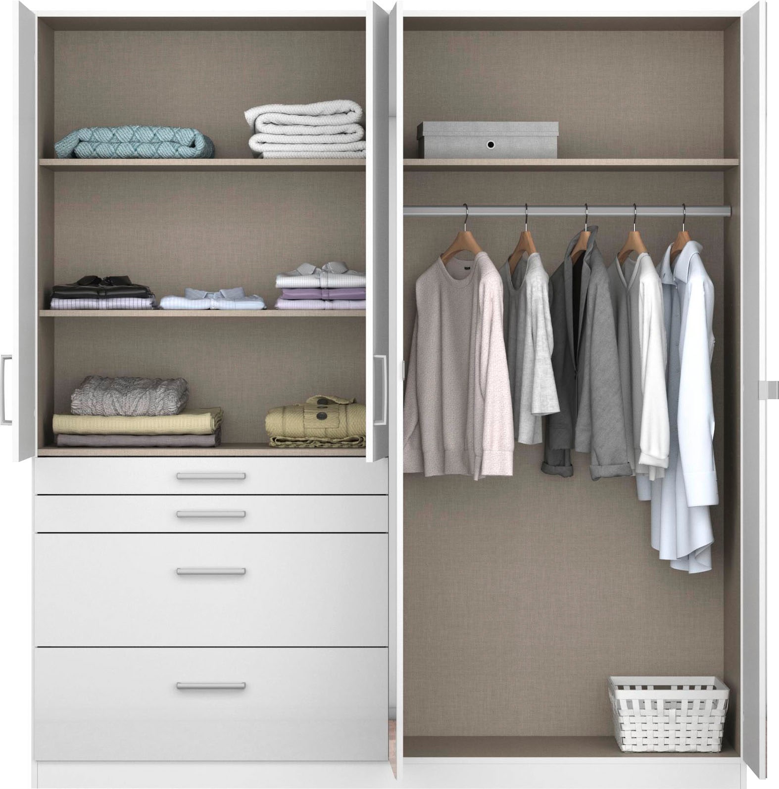 rauch Drehtürenschrank »Kleiderschrank Schrank Garderobe Garderobenschrank Topseller HOMBURG«, mit Spiegel, oberer Schubkasten mit Einteilung MADE IN GERMANY