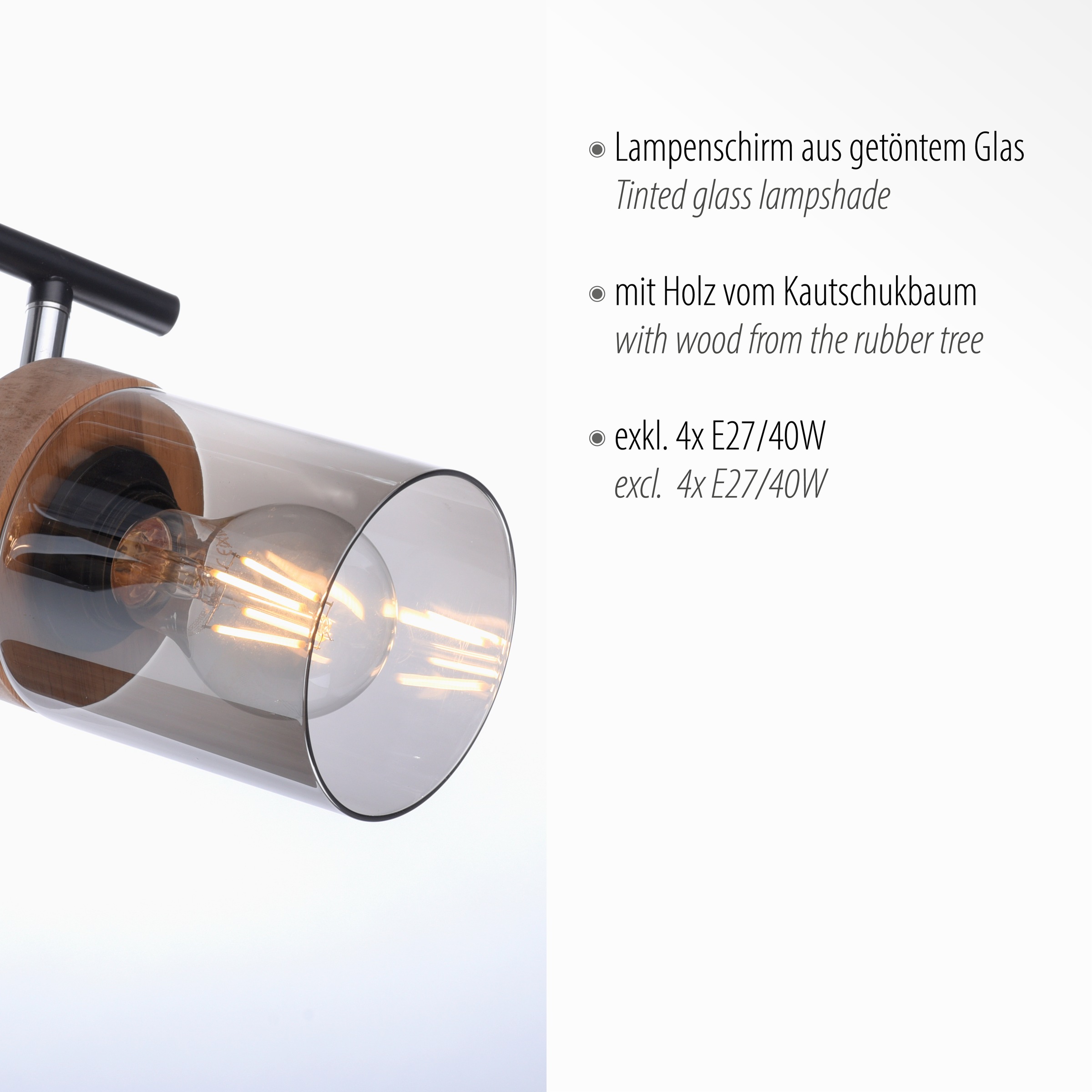 JUST LIGHT Deckenleuchte »PASQUAL«, 4 flammig, Leuchtmittel E27 | ohne Leuchtmittel, ExklusiveE27