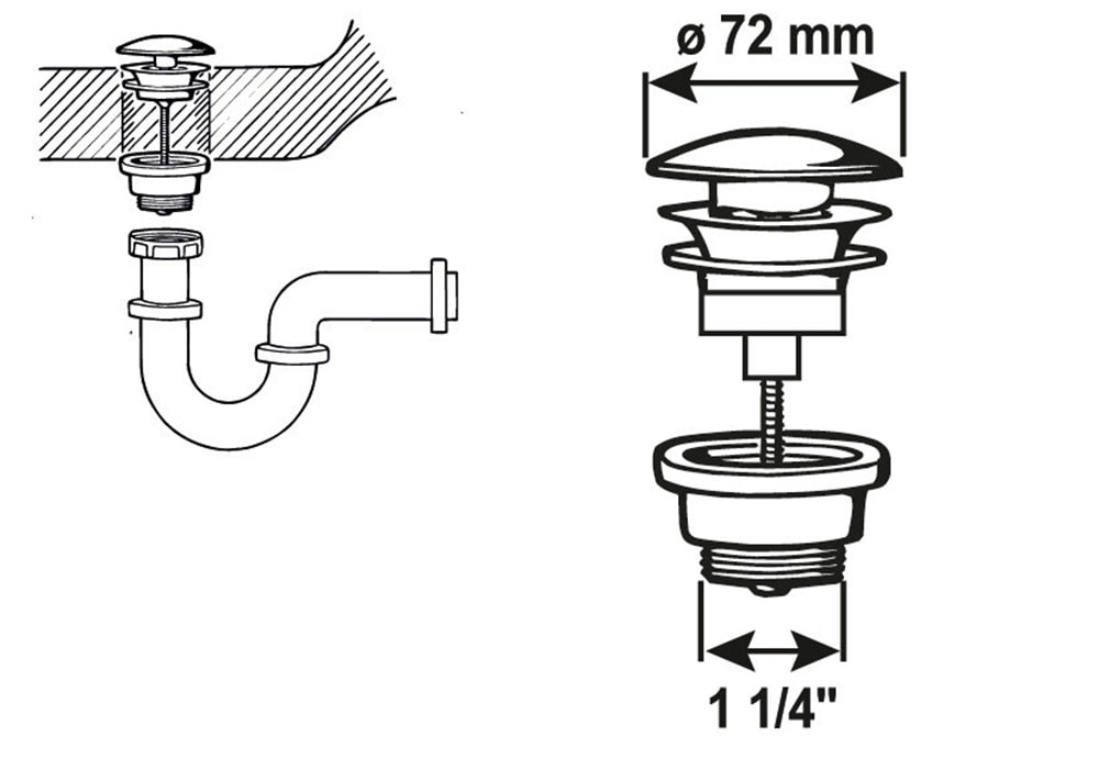 CORNAT Waschbeckenstöpsel »Permanent Ablaufventil chrom«
