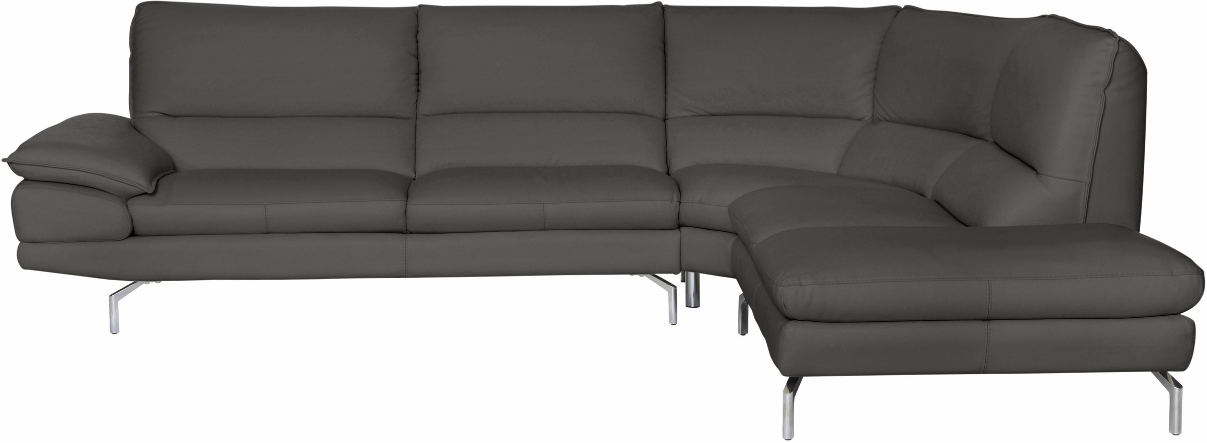 CALIA ITALIA Ecksofa »Dave, italienisches Designsofa L-Form, erstklassiger Sitzkomfort«, Ottomane wahlweise links oder rechts, in zwei tollen Lederqualitäten