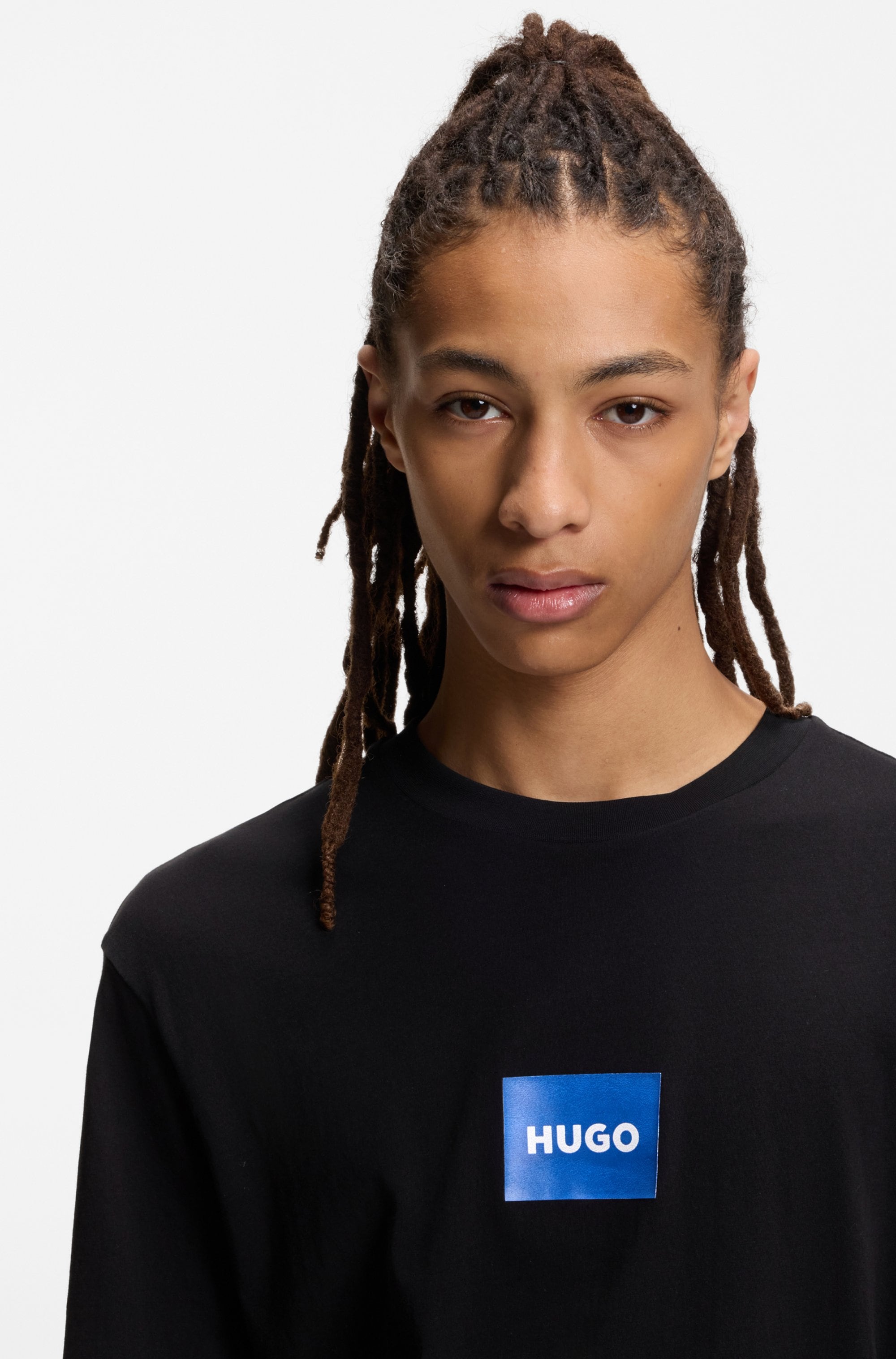 HUGO Blue T-Shirt Regular Fit, Kurzarm, Hugo-Print