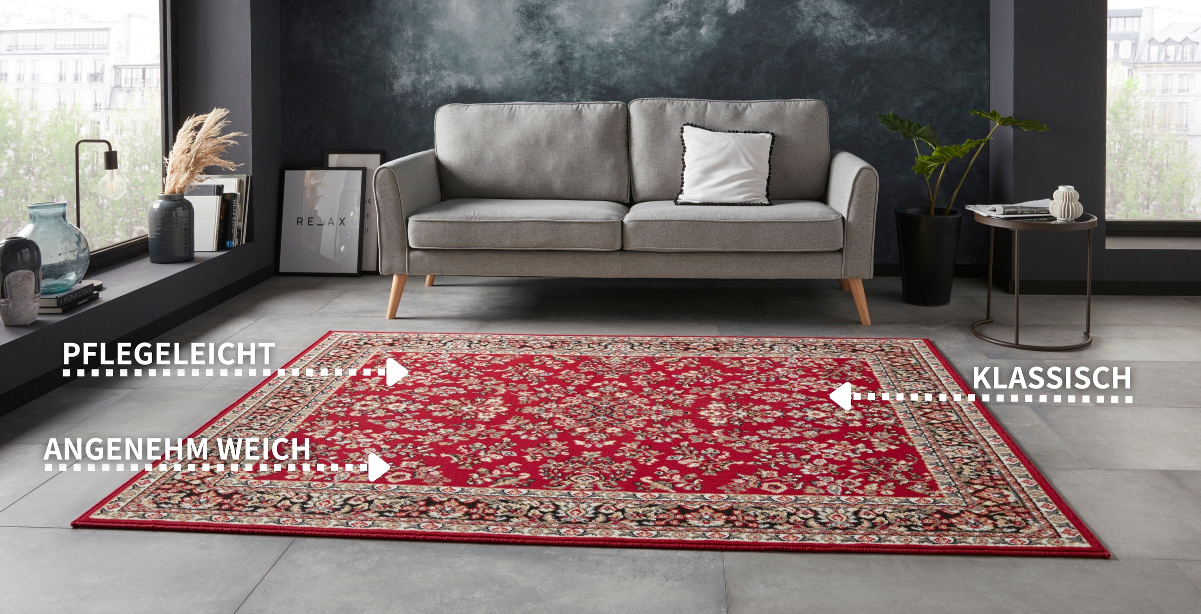 HANSE Home Teppich »Halton«, rechteckig, 8 mm Höhe, Kurzflor, Orient-Optik, mit Bordüre, Läufer, pflegeleicht, gekettelt